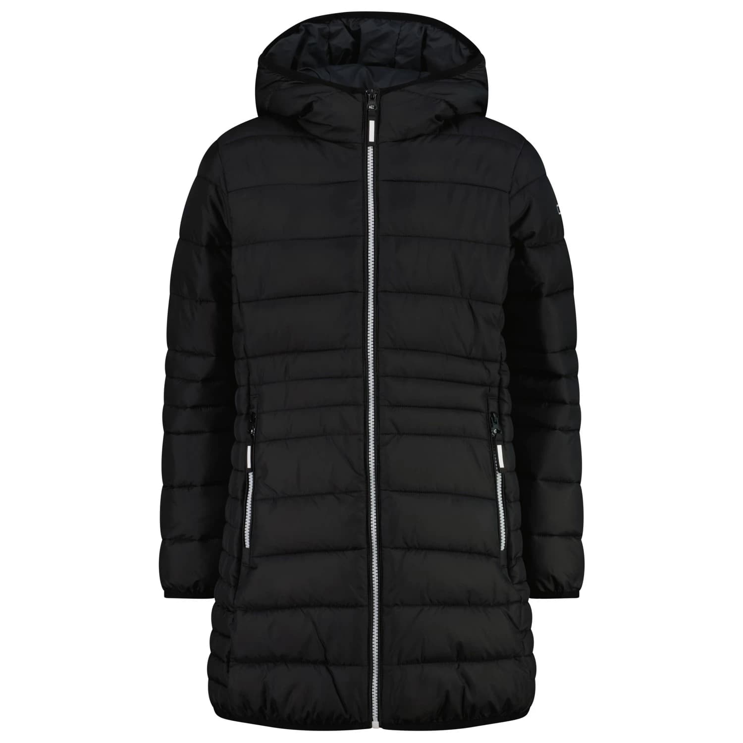 Палто CMP Girl's Down Coat Fix Hood Taffeta Coat - Nero