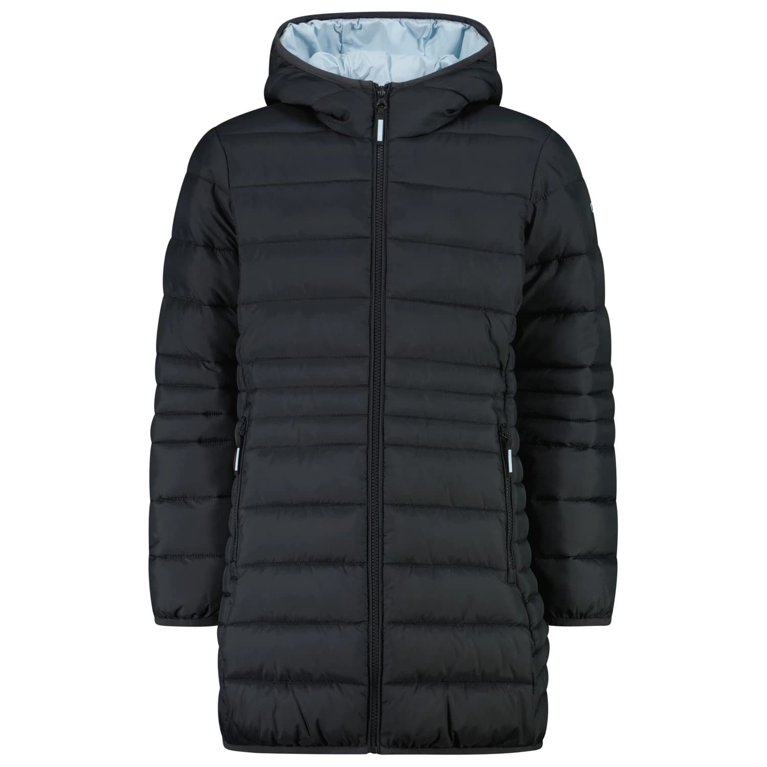Палто CMP Girl's Down Coat Fix Hood Taffeta Coat - Antracite / Sky