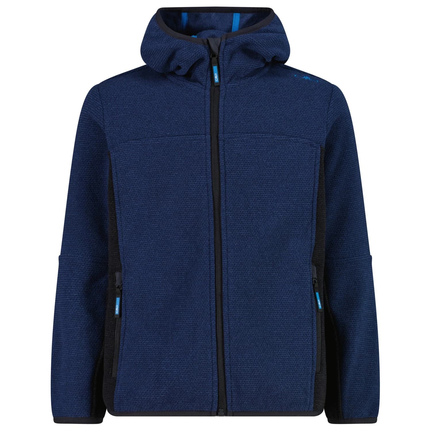 Детско поларено яке CMP Kid's Jacket Fix Hood Jacquard Knitted Fleece jacket - Infinity / Antracite