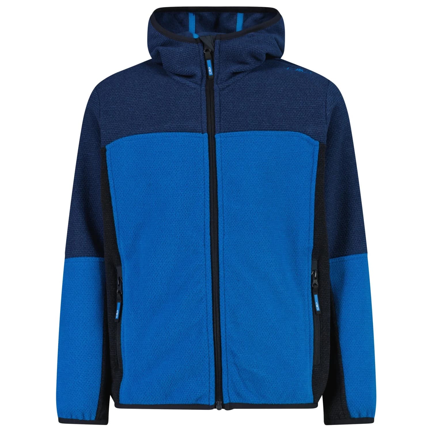 Детско поларено яке CMP Kid's Jacket Fix Hood Jacquard Knitted Fleece jacket - River / Infinity
