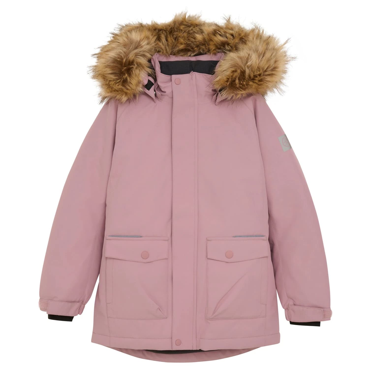 Детско яке парка Color kids Girl's Parka with Fake Fur Parka - Woodrose