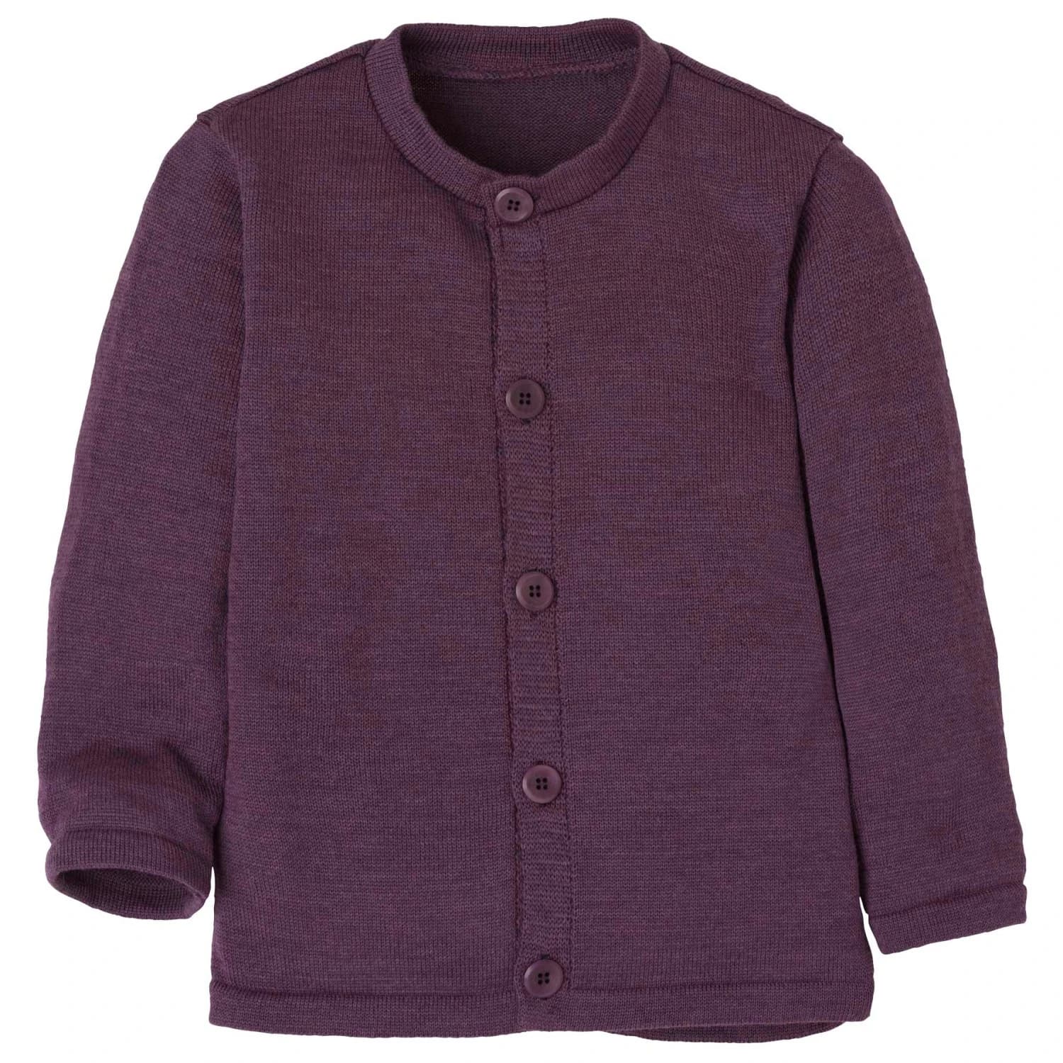 Детско вълнено яке disana Kid's Strick-Jacke Cardigan - Aubergine