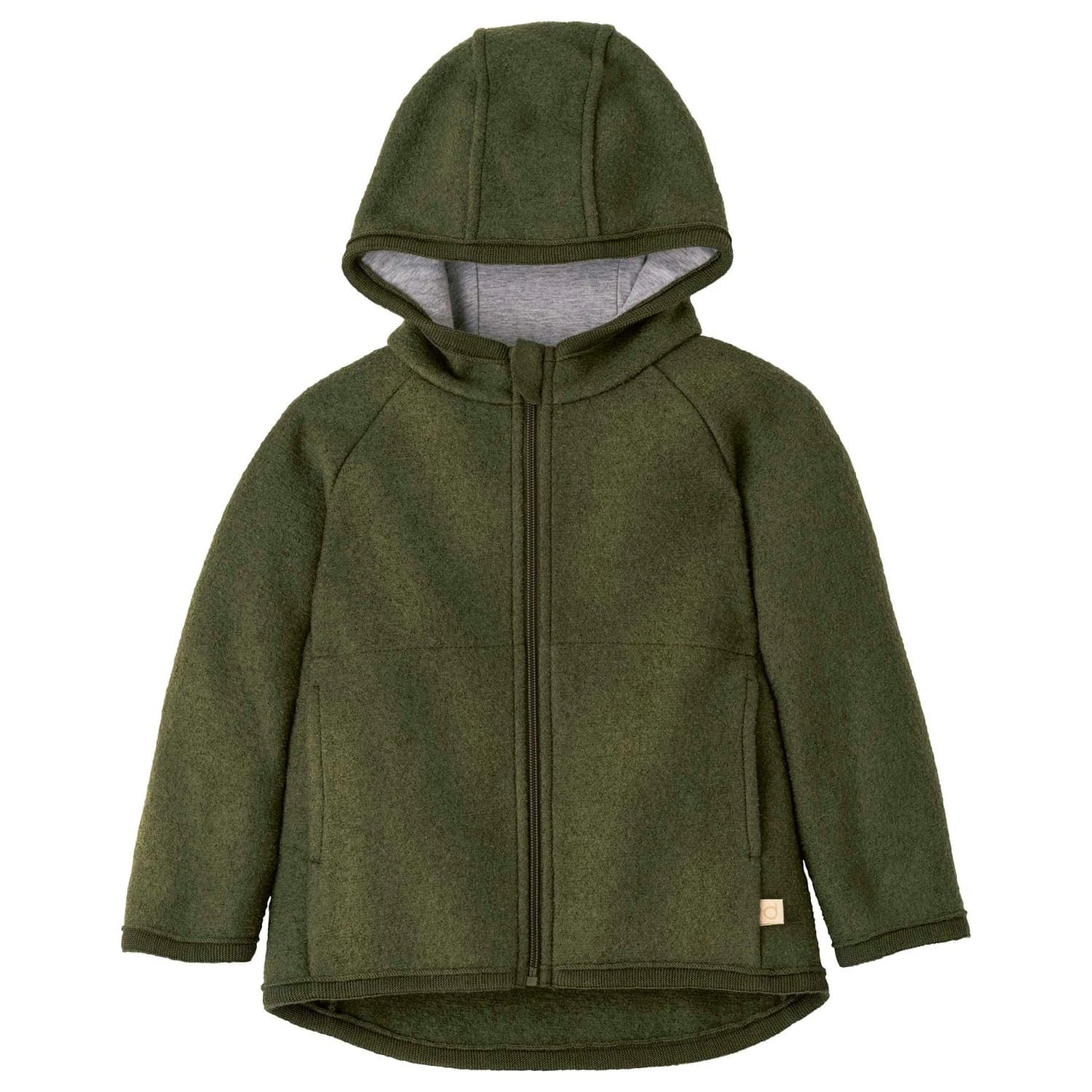 Детско вълнено яке disana Kid's Walk-Jacke Zipp Wool jacket - Oliv
