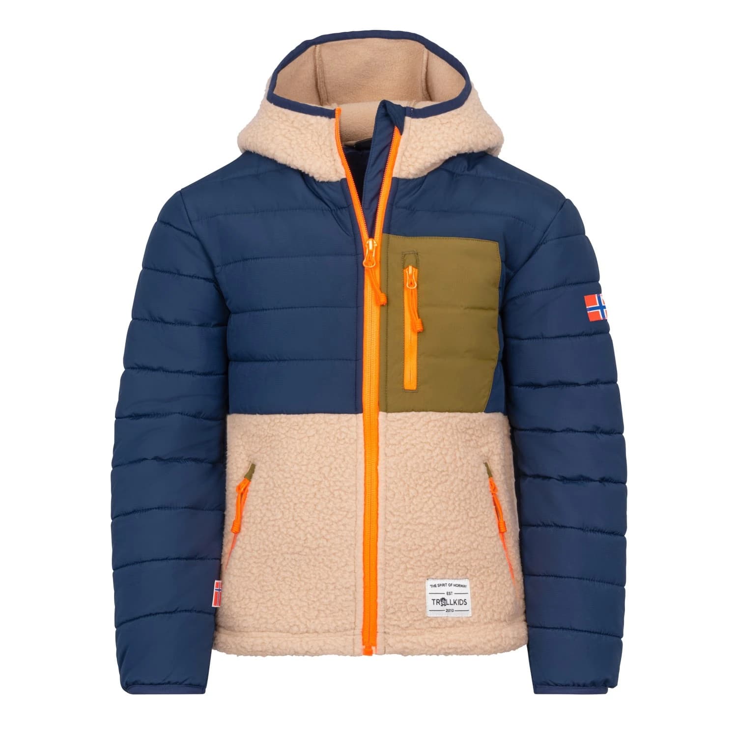 Детско поларено яке Trollkids Kid's Romsdalen Jacket Fleece jacket - Cashew / Navy