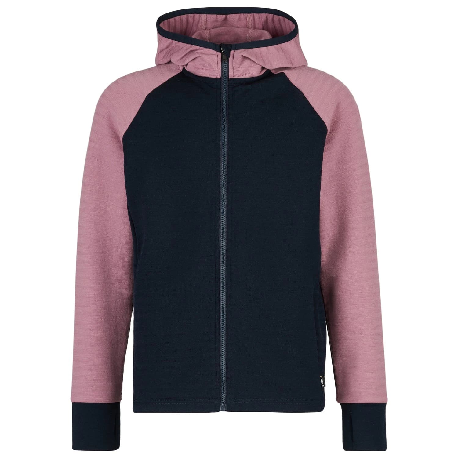 Детско вълнено яке Stoic Kid's MerinoFleece260 FlenSt. Jacket with Hood Merino jacket - Dark Orchid / Dark Navy