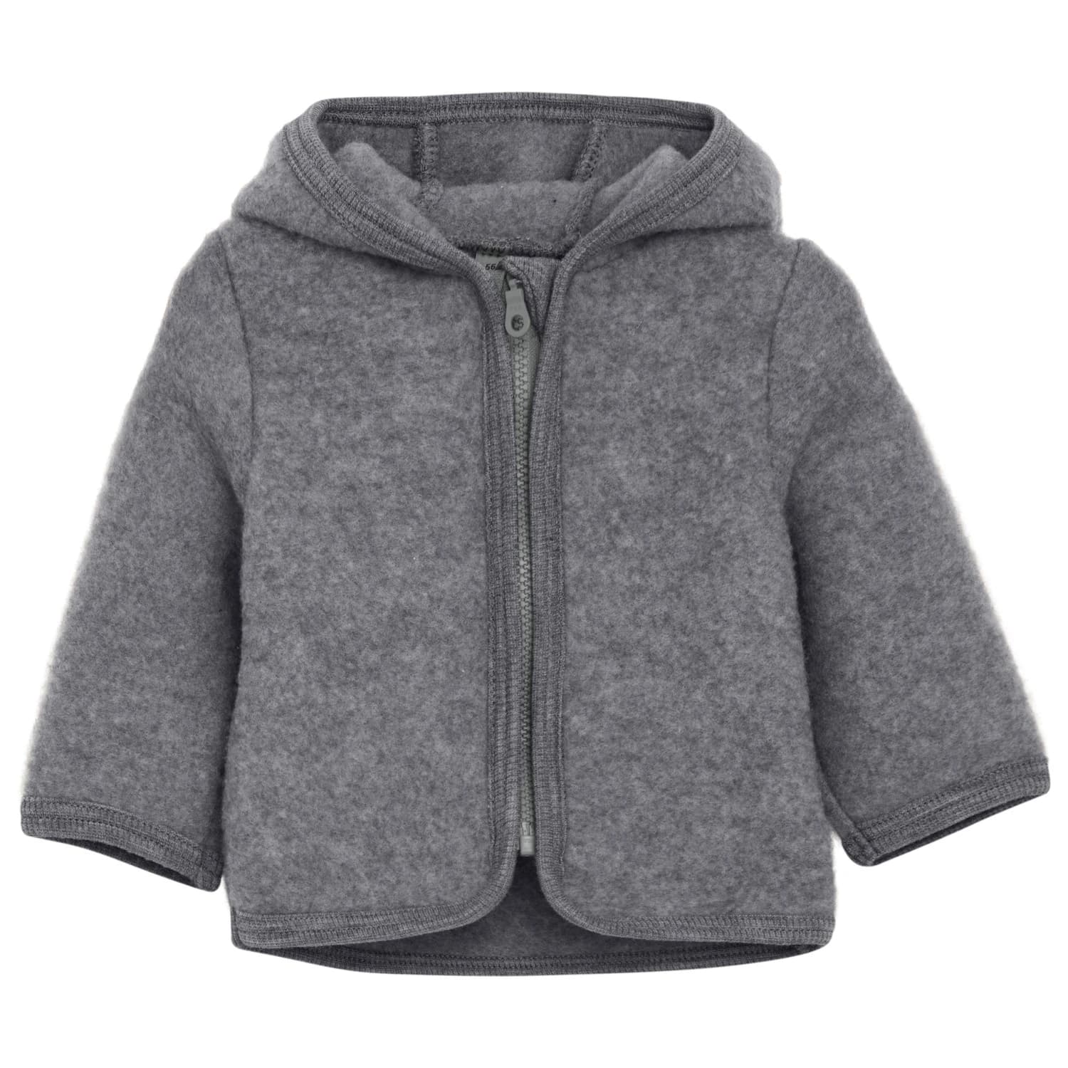 Детско вълнено яке Huttelihut Kid's Jacket Wool Fleece with Hood Merino jacket - Medium Grey Melange