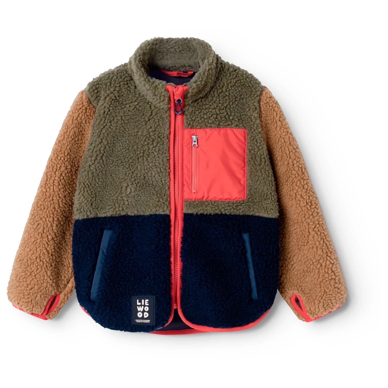 Детско поларено яке LIEWOOD Kid's Nolan Pile Jacket Fleece jacket - Army Brown Multi Mix