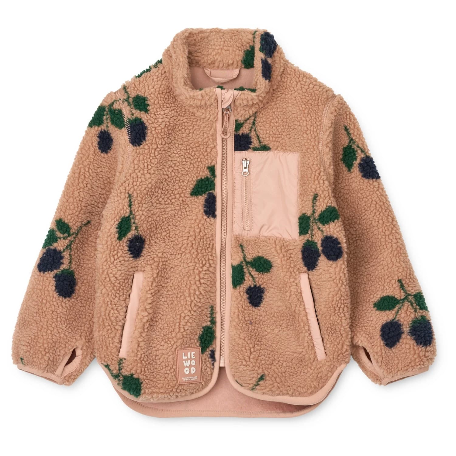 Детско поларено яке LIEWOOD Kid's Nolan Pile Jacket Fleece jacket - Berry / Pale Tuscany