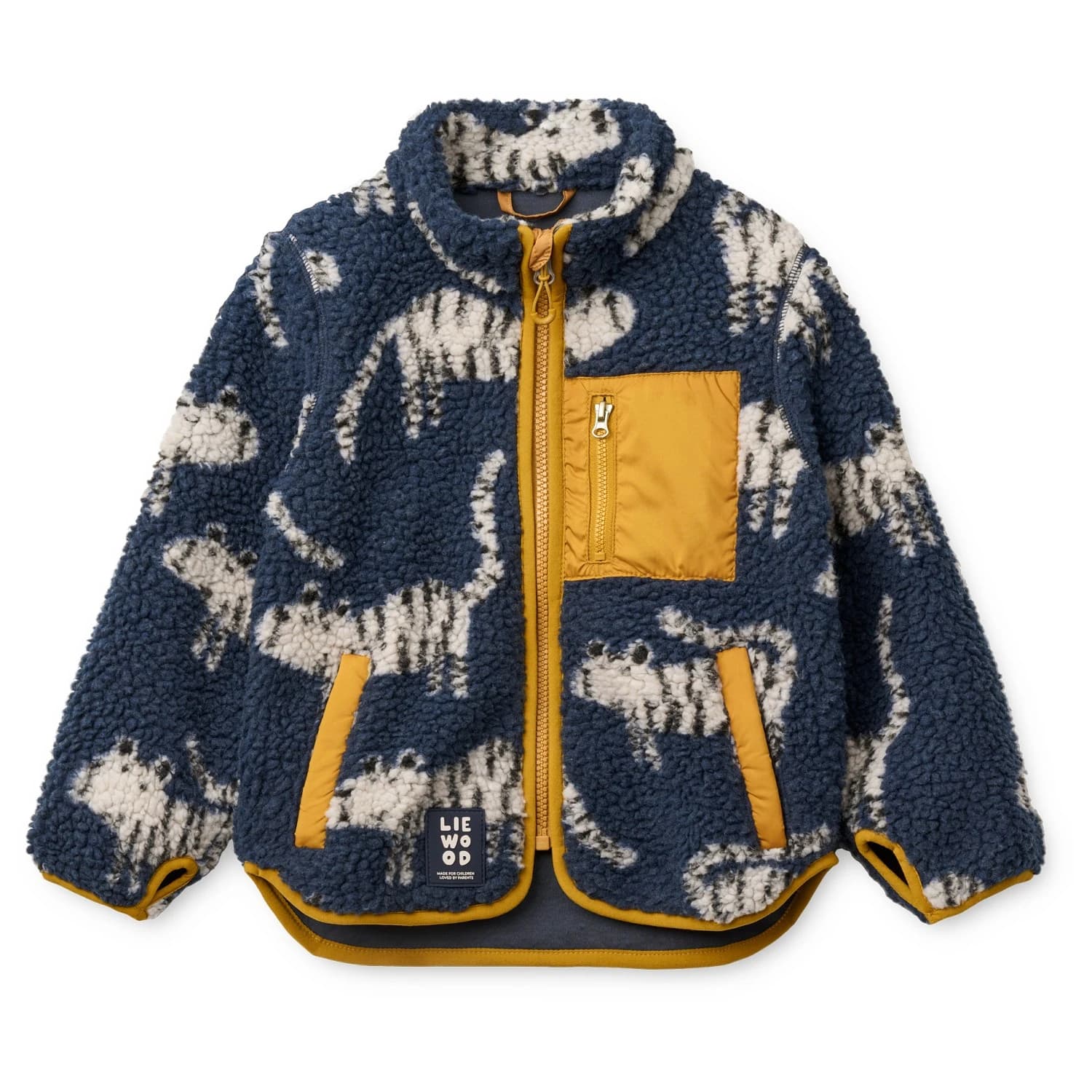 Детско поларено яке LIEWOOD Kid's Nolan Pile Jacket Fleece jacket - Tiger / Classic Navy
