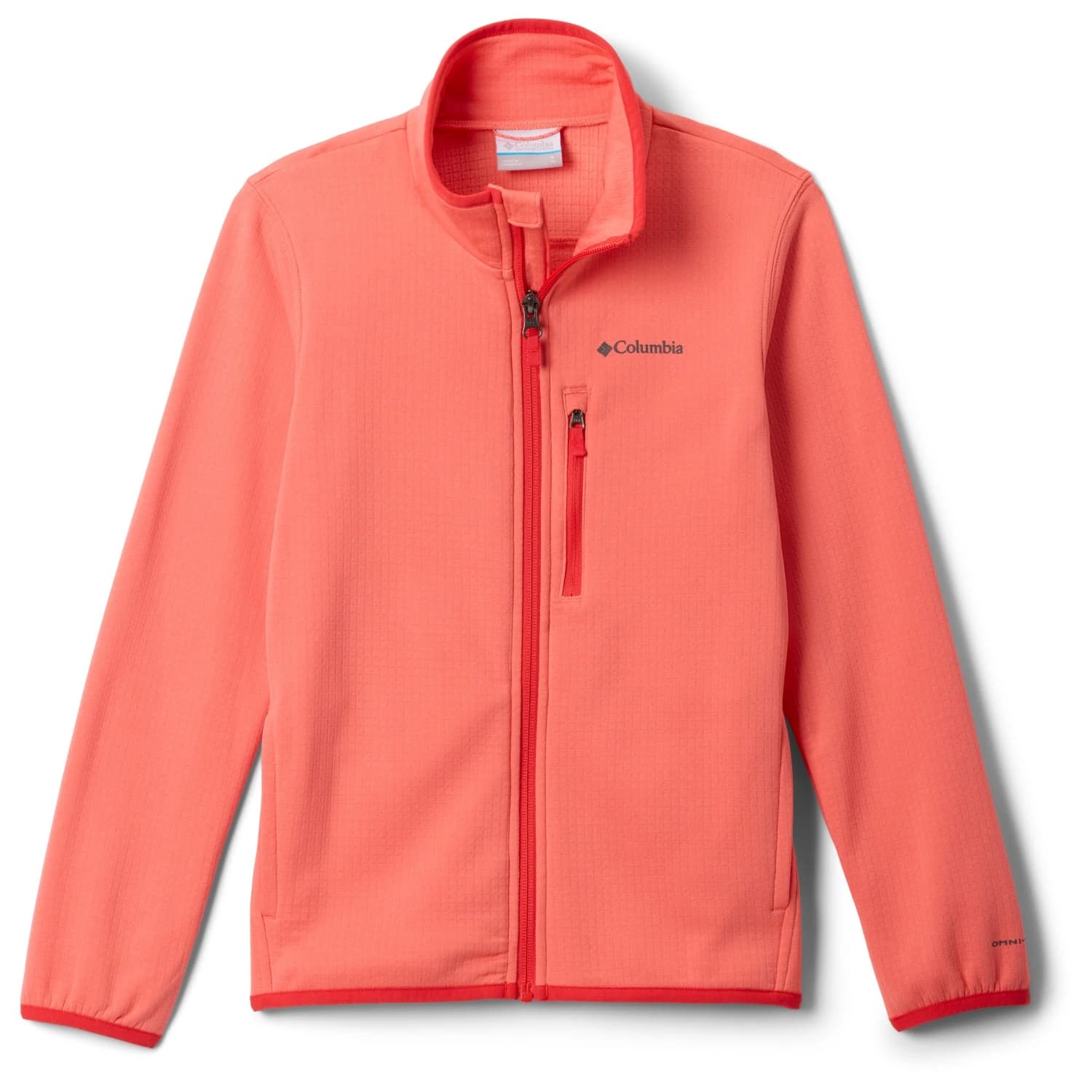 Детско поларено яке Columbia Kid's Essential Hike Grid Fleece Full Zip Fleece jacket - Hot Coral