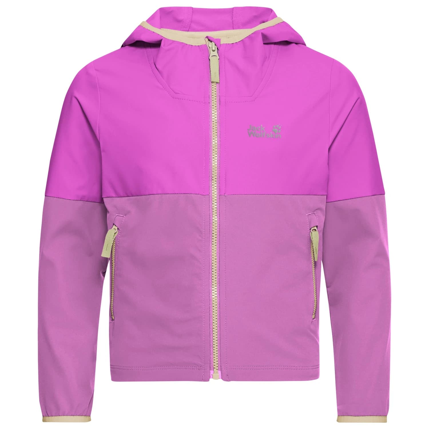 Детско софтшел яке Jack Wolfskin Kid's Sandbird Hooded Jacket Softshell jacket - Foxglove