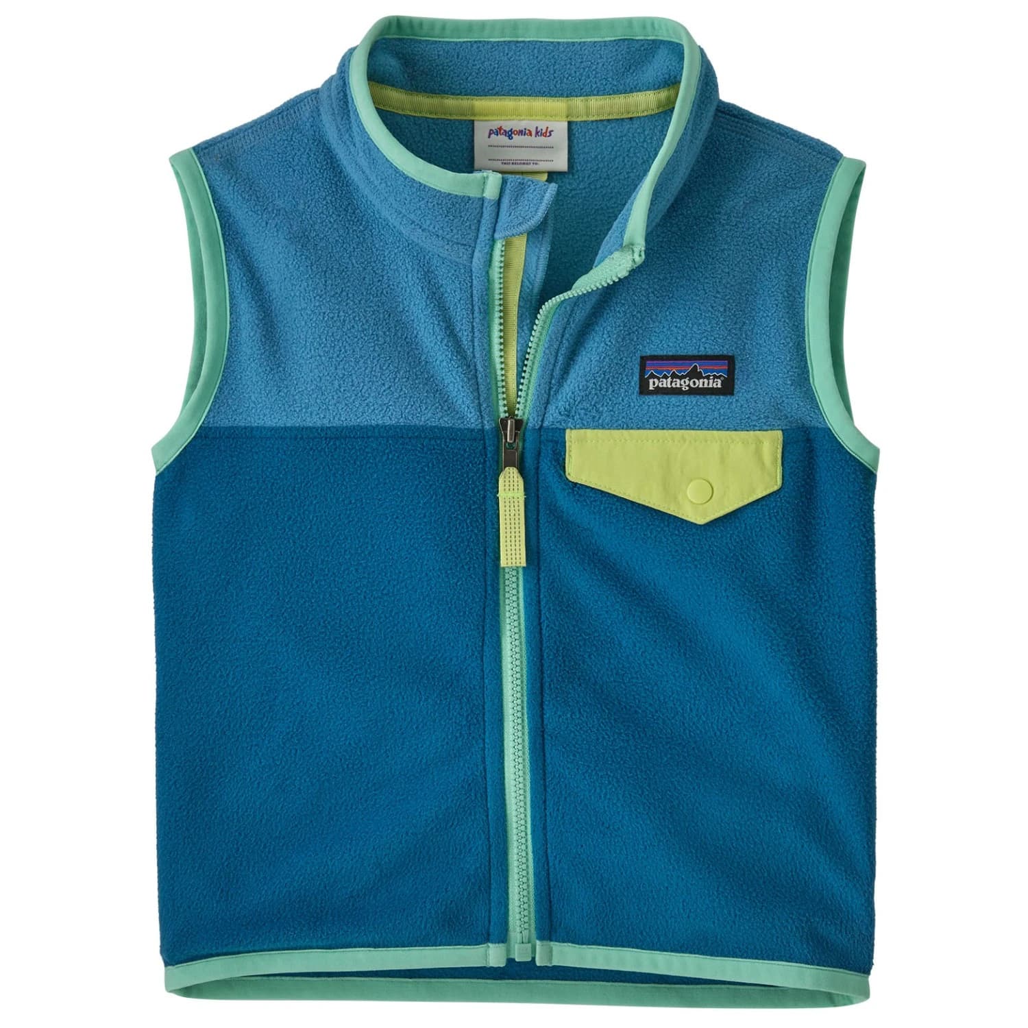 Поларен елек Patagonia Baby's Micro D Snap-T Vest Fleece vest - Aquatic Blue