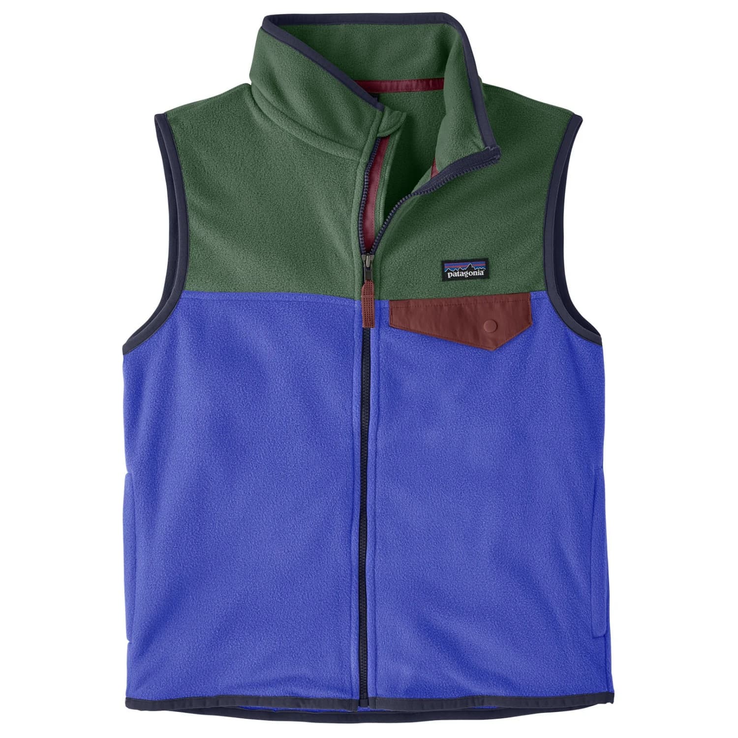 Детски поларен елек Patagonia Kid's Micro D Snap-T Vest Fleece vest - Fitz Roy Massif: Eddy Blue