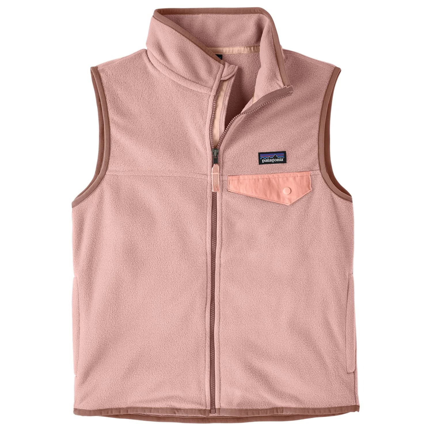 Детски поларен елек Patagonia Kid's Micro D Snap-T Vest Fleece vest - Fuzzy Mauve