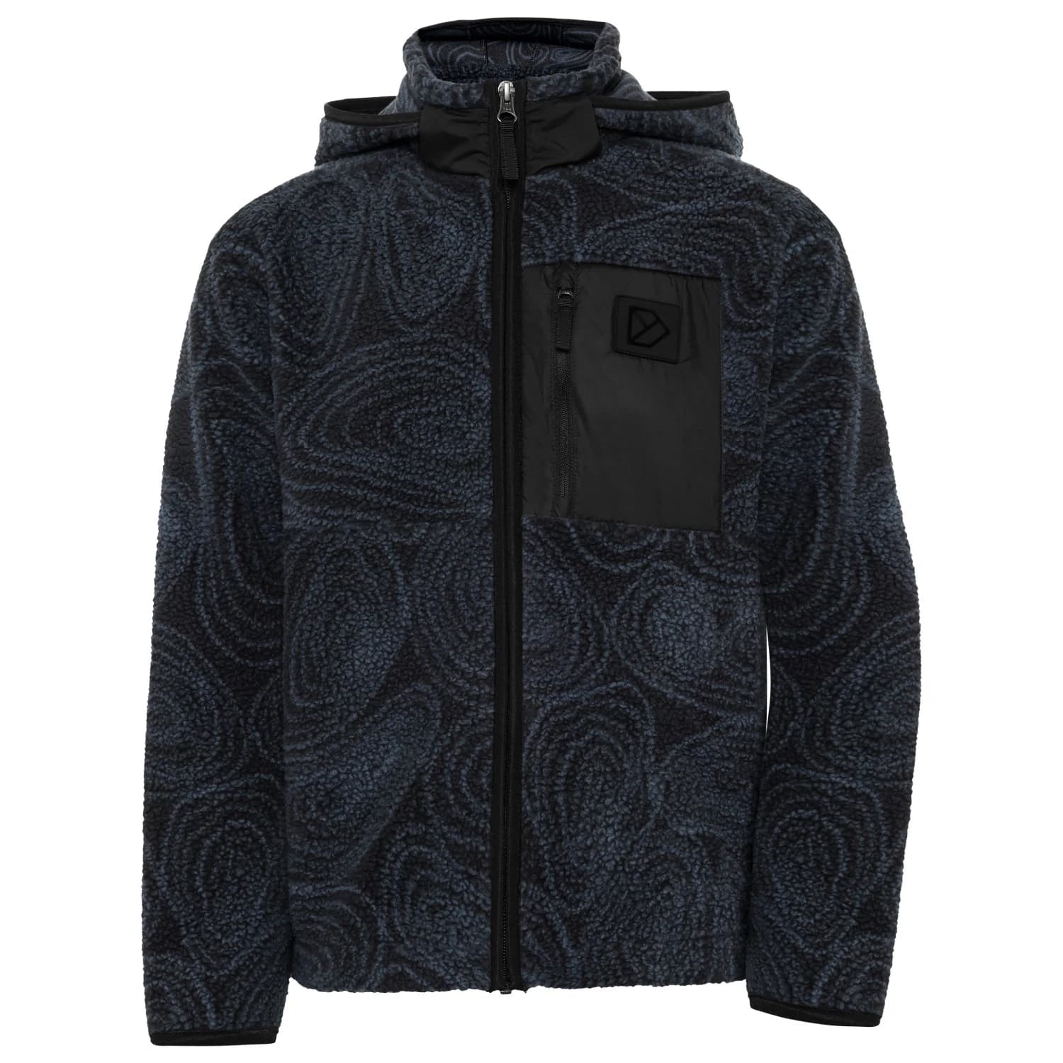 Детско поларено яке Didriksons Kid's Joule Printed Full-Zip Fleece jacket - Mountain Black