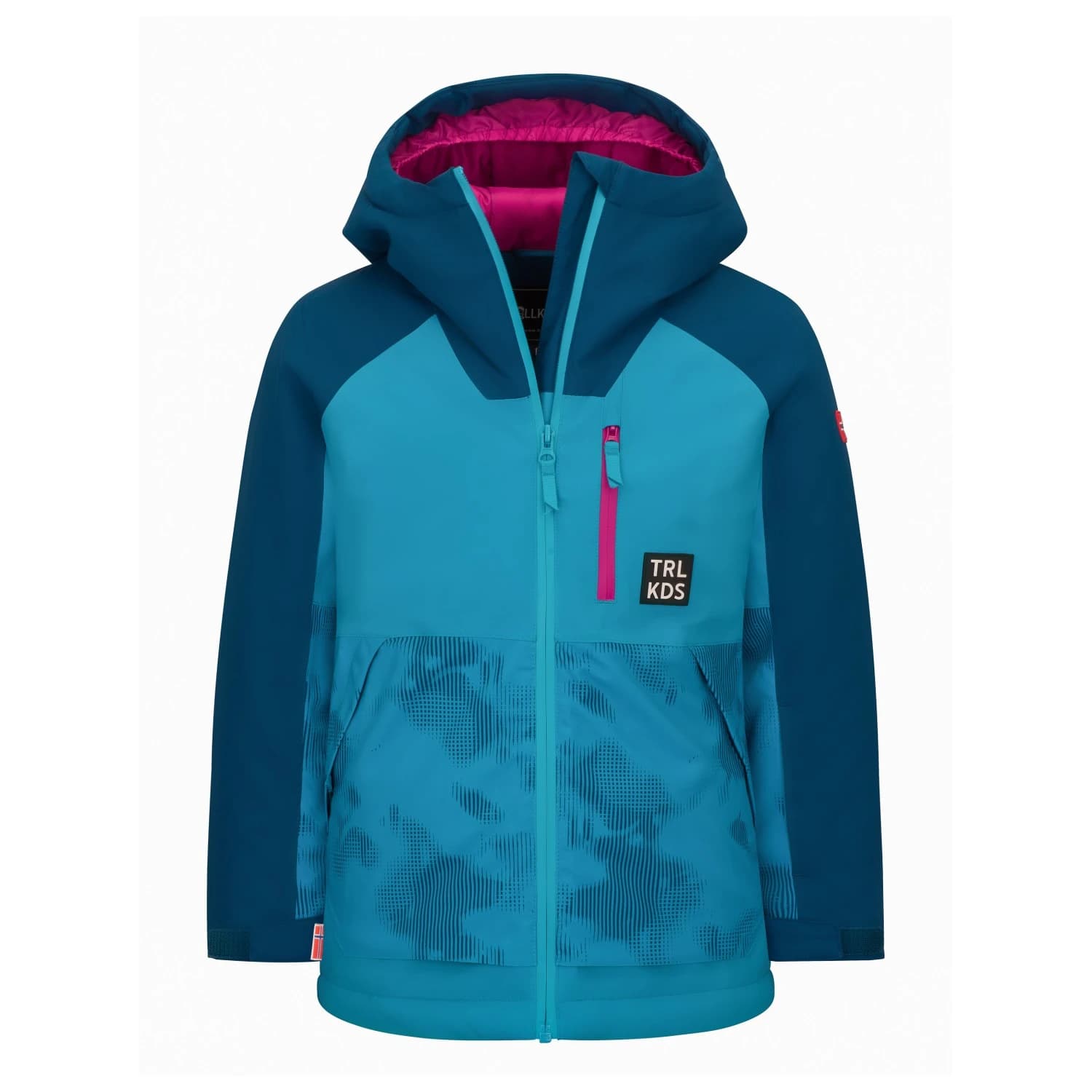 Детско ски яке Trollkids Girl's Lifjell Jacket XT Ski jacket - Dark Turquoise / Madeira Blue