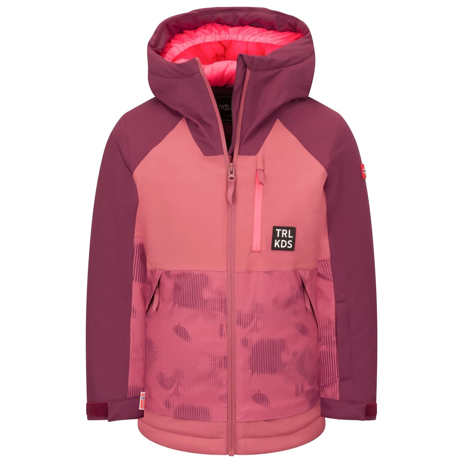 Детско ски яке Trollkids Girl's Lifjell Jacket XT Ski jacket - Frozen Berry / Deep Ruby