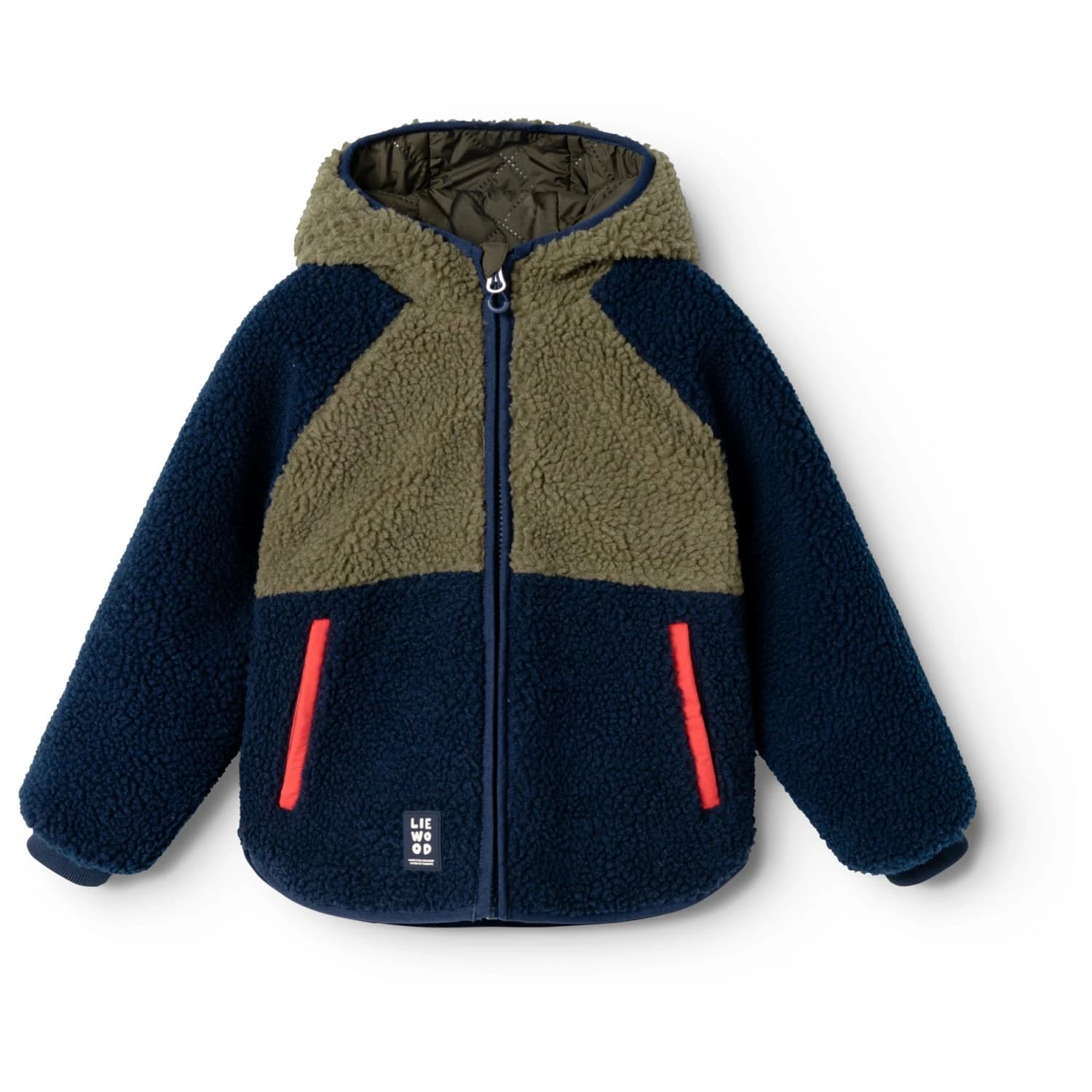 Детско поларено яке LIEWOOD Kid's Jackson Reversible Casual jacket - Army Brown / Classic Navy