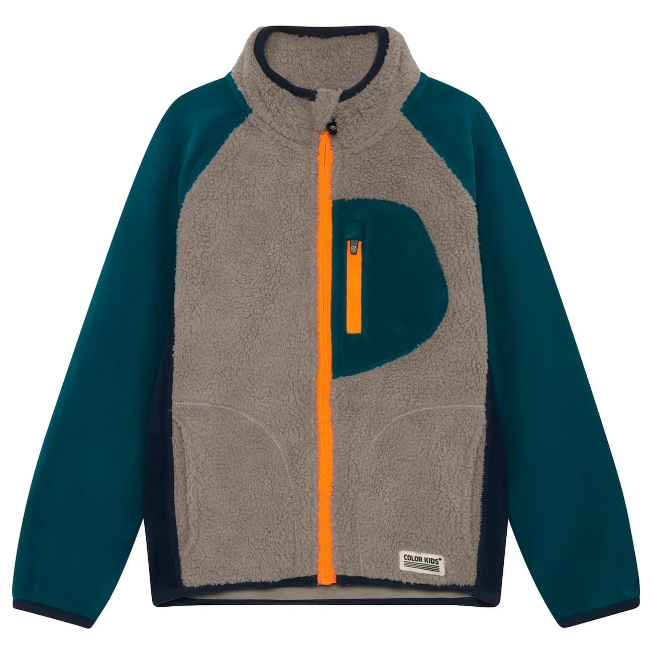 Детско поларено яке Color Kids Kid's Teddy Jacket with Fleece Sleeves Fleece jacket - Gulf Coast