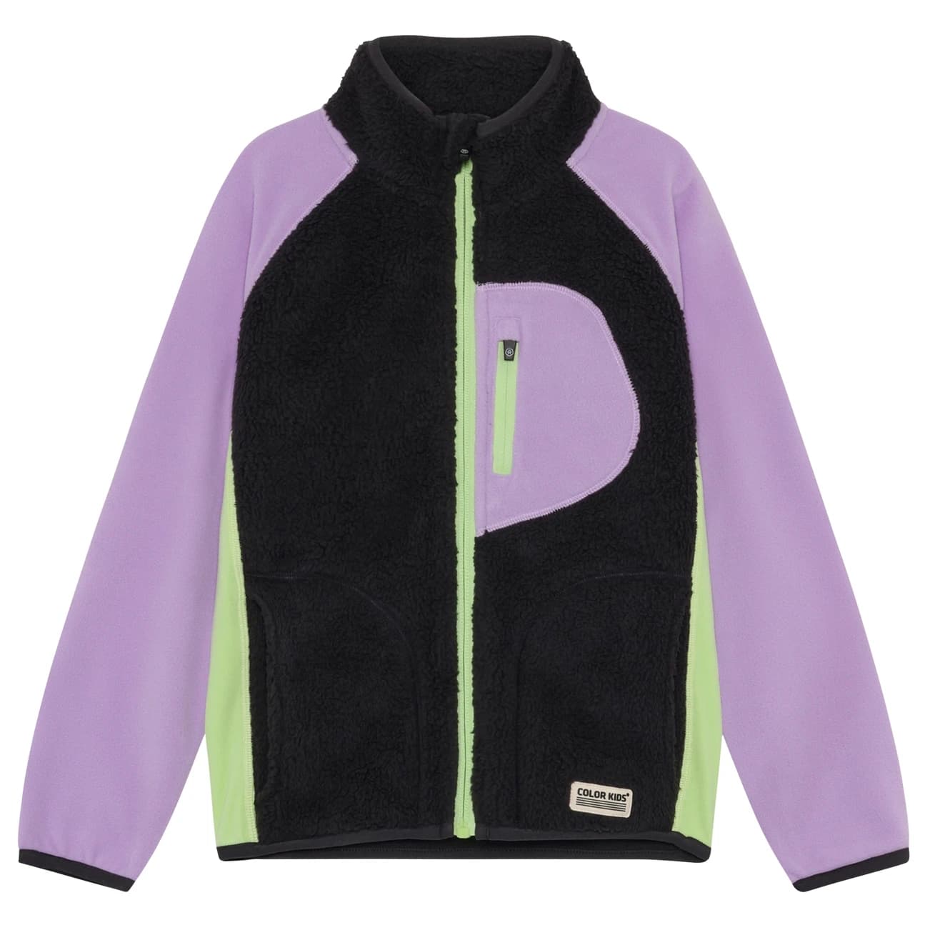 Детско поларено яке Color Kids Kid's Teddy Jacket with Fleece Sleeves Fleece jacket - Purple Rose