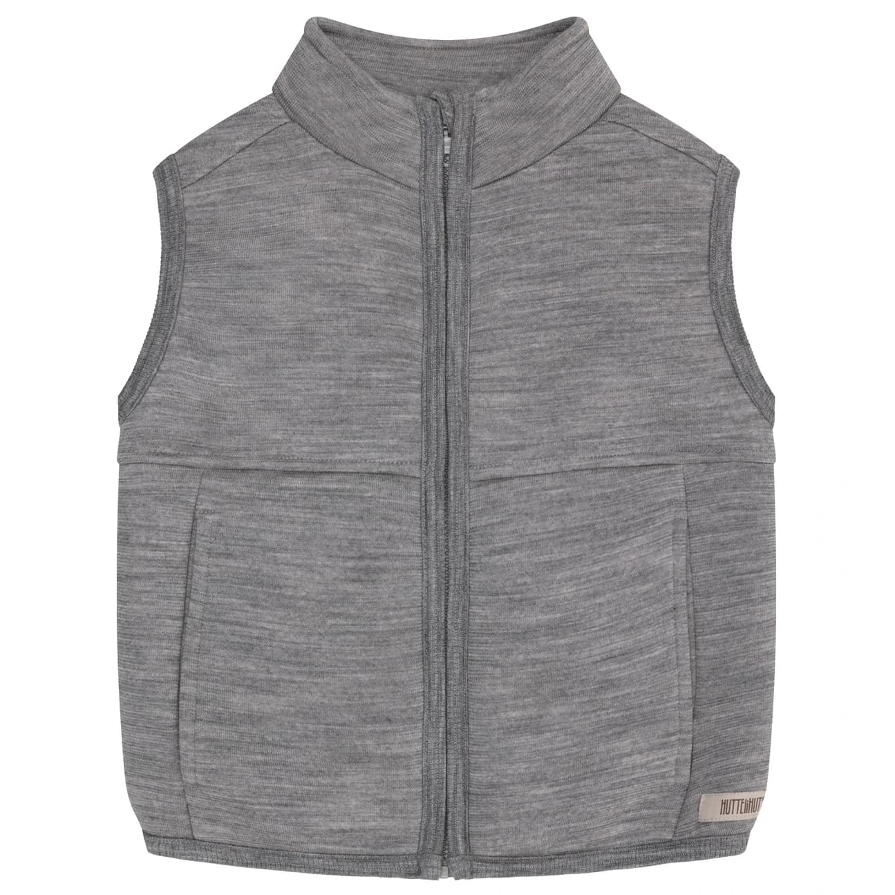 Детски вълнен елек Huttelihut Kid's Vest Wool Brushed Inside Merino vest - Medium Grey Melange