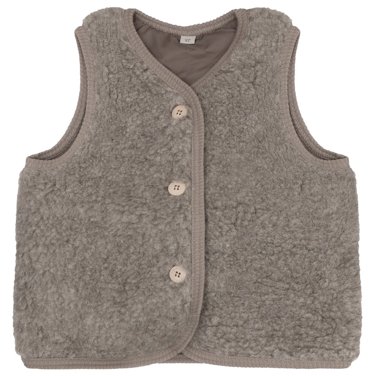 Детски вълнен елек Huttelihut Kid's Vest Wool Teddy Lining Wool vest - Camel Melange