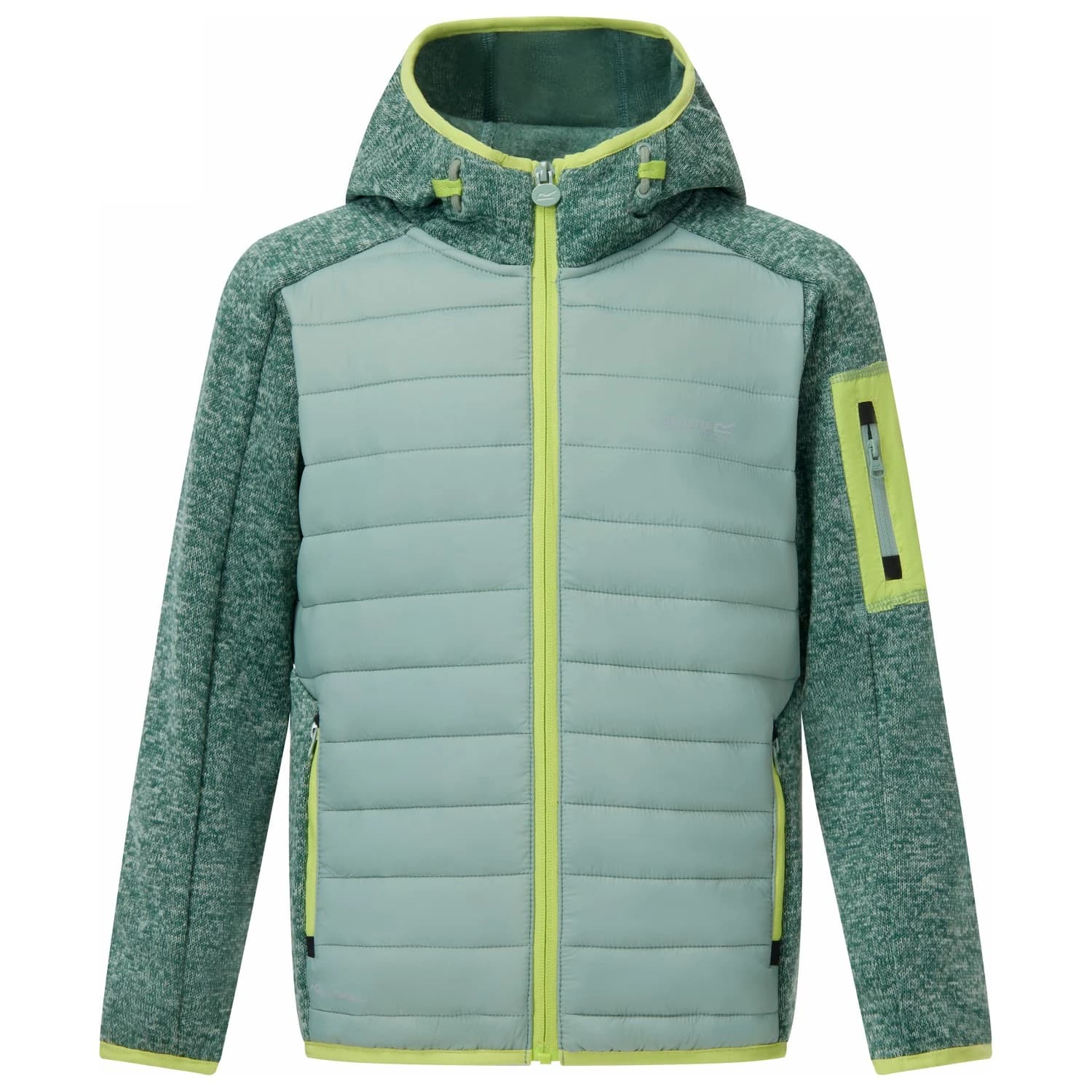 Детско поларено яке Regatta Kid's Junior Newhill Hybrid Fleece jacket - Glaciergreen