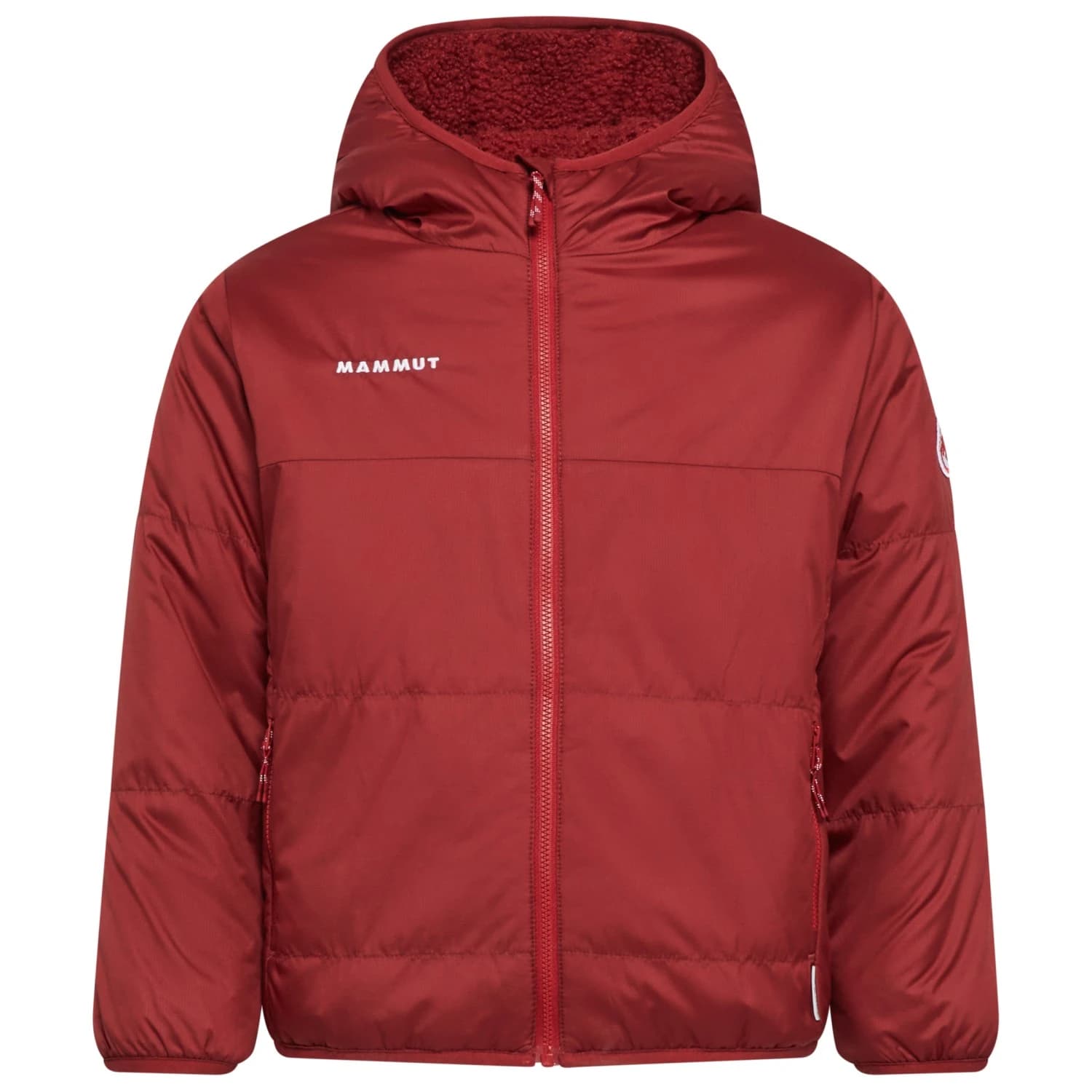 Детско синтетично яке Mammut Kid's Waymarker In Reversible Hooded Jacket Synthetic jacket - Dark Mammut Red / Dark Mammut Red