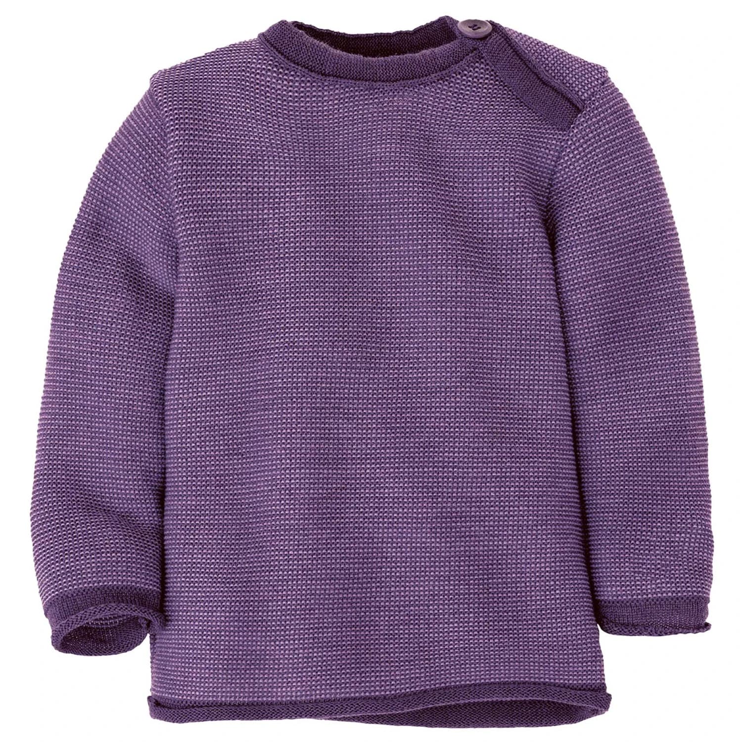 Детски вълнен пуловер disana Kid's Melange-Pullover Merino jumper - Aubergine / Flieder