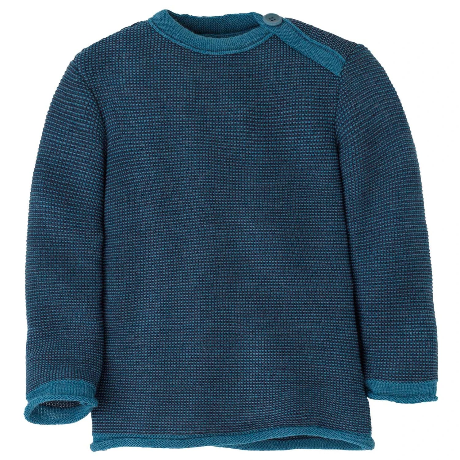Детски вълнен пуловер Disana Kid's Melange-Pullover Merino jumper - Taubenblau / Indigo