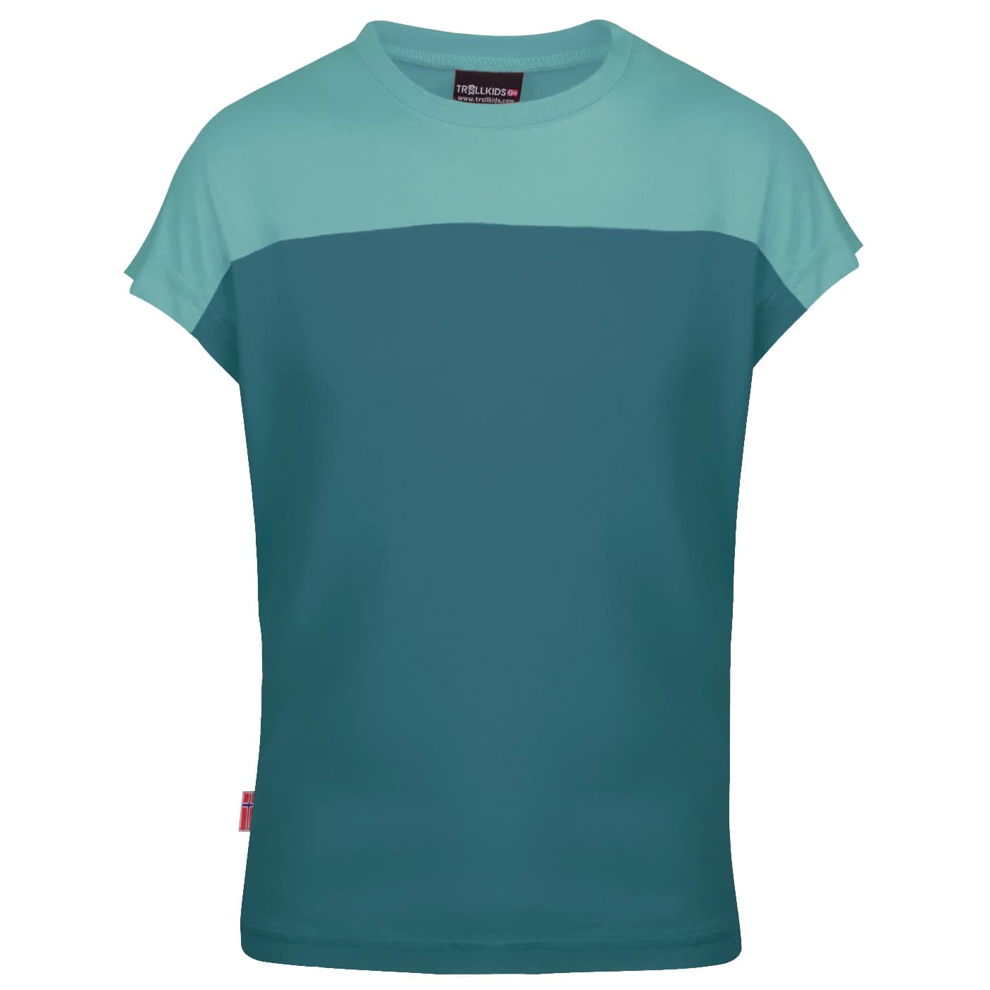 Детска тениска Trollkids Girl's Bergen T T-shirt - Teal / Glacier Green