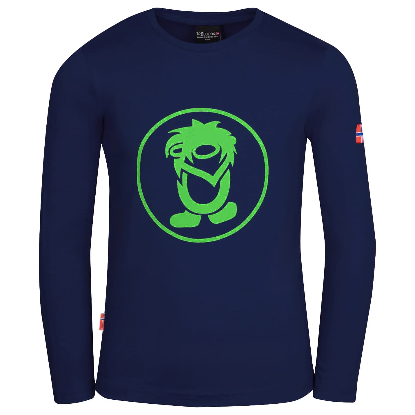 Детска блуза с дълъг ръкав Trollkids Kid's Troll Longsleeve - Navy / Green