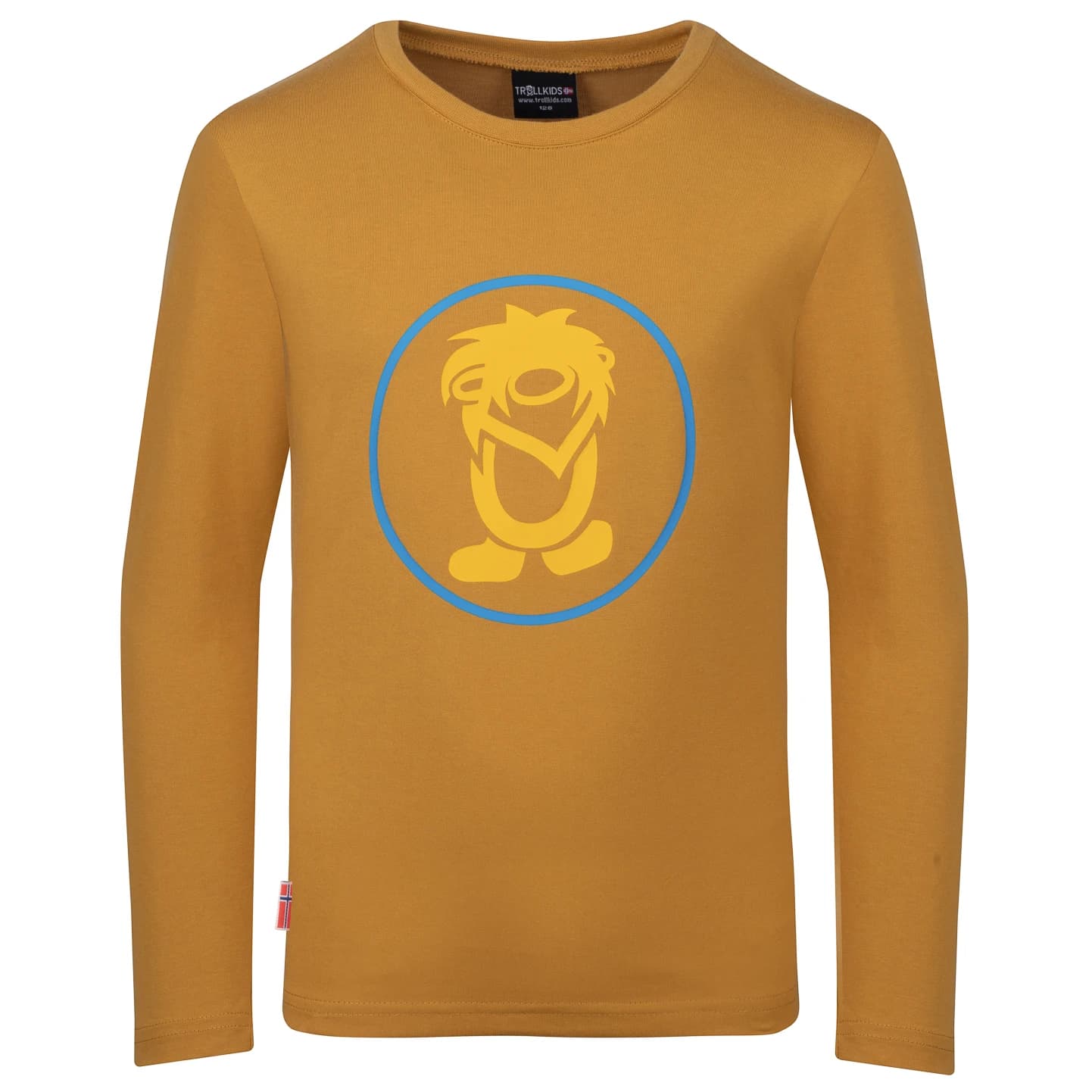 Детска блуза с дълъг ръкав Trollkids Kid's Troll Longsleeve - Mustard / Dynamic Blue