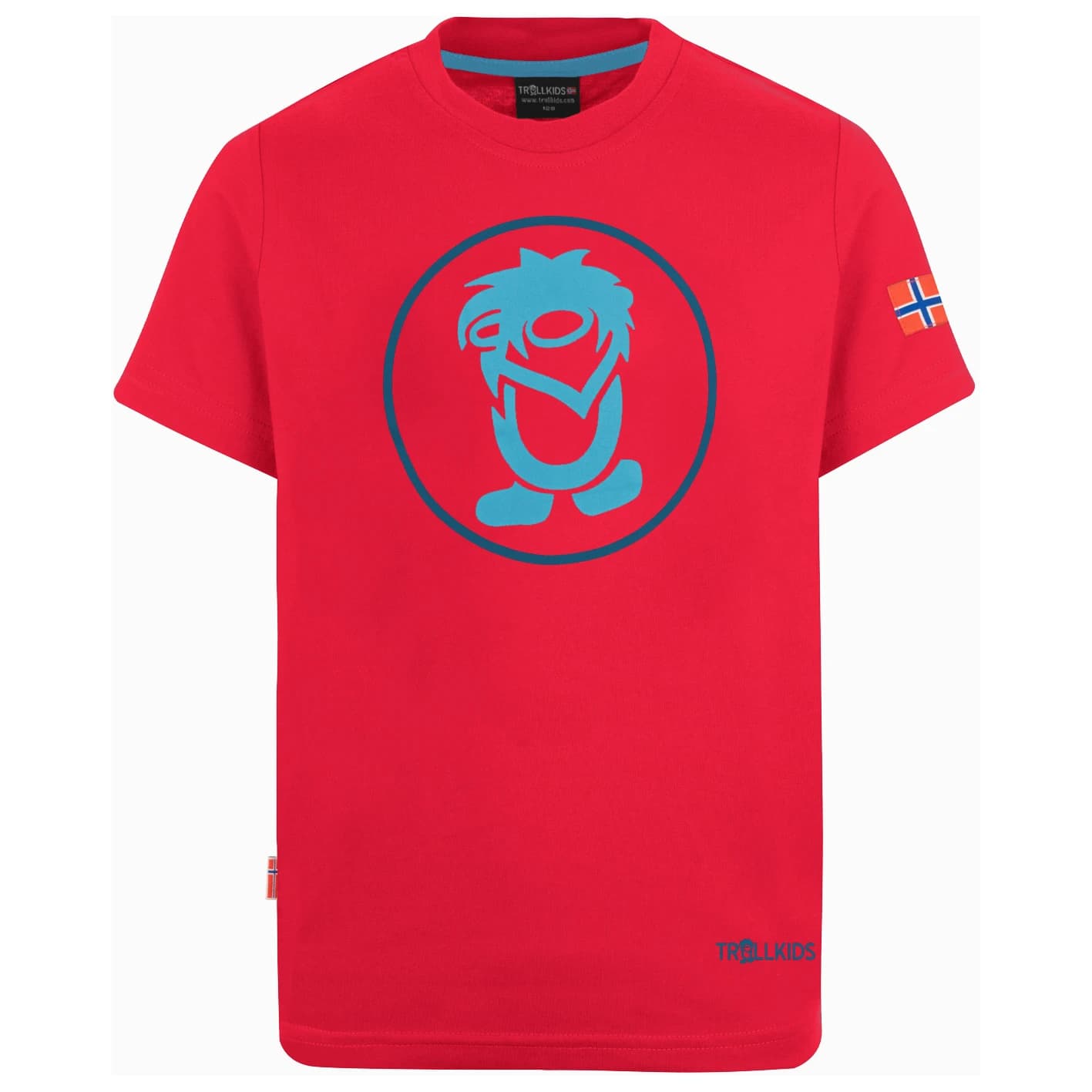 Детска тениска Trollkids Kid's Troll T T-shirt - Spicy Red / Dolphin Blue