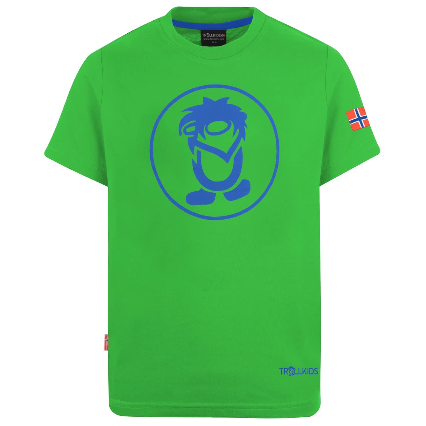 Детска тениска Trollkids Kid's Troll T T-shirt - Bright Green / Blue