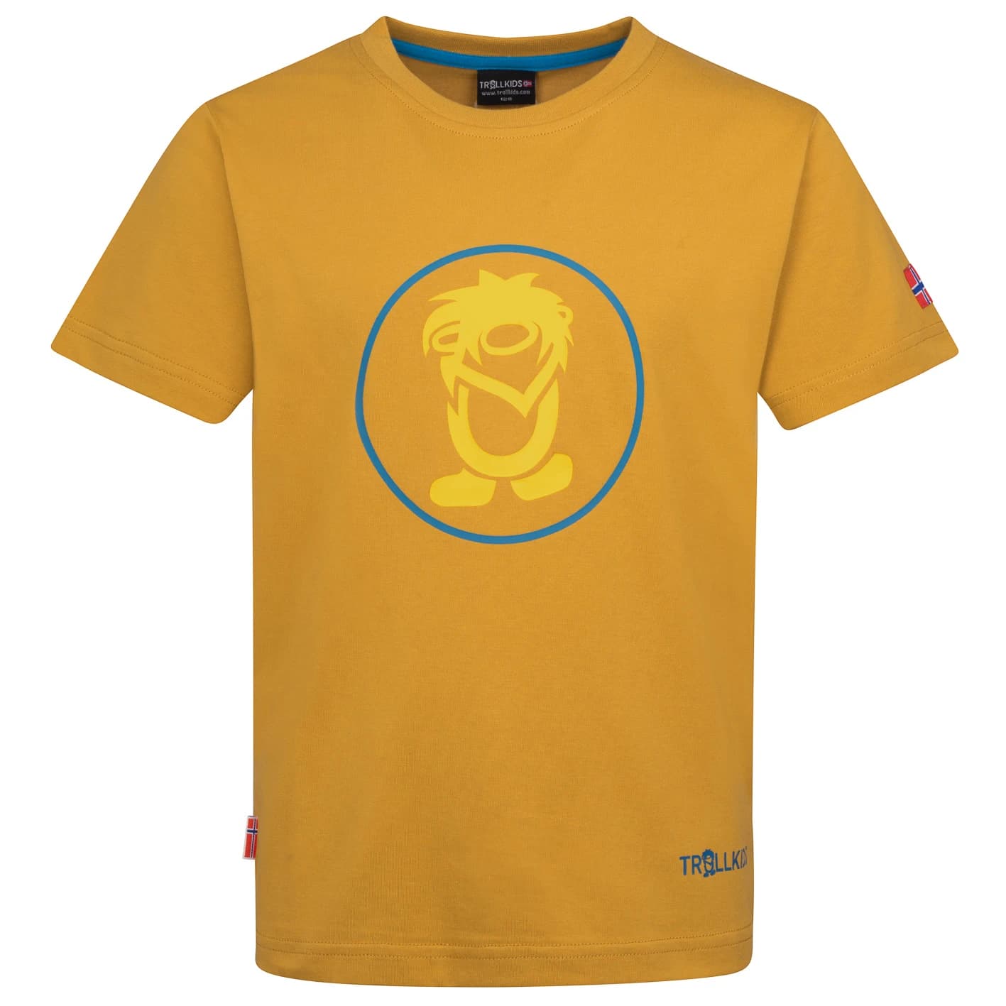Детска тениска Trollkids Kid's Troll T T-shirt - Mustard / Dynamic Blue