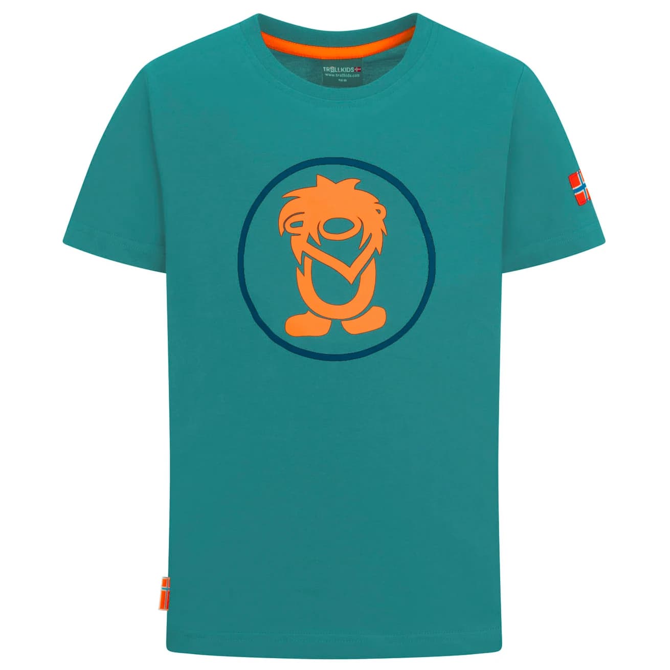 Детска тениска Trollkids Kid's Troll T T-shirt - Sea Green / Sahara Sunset