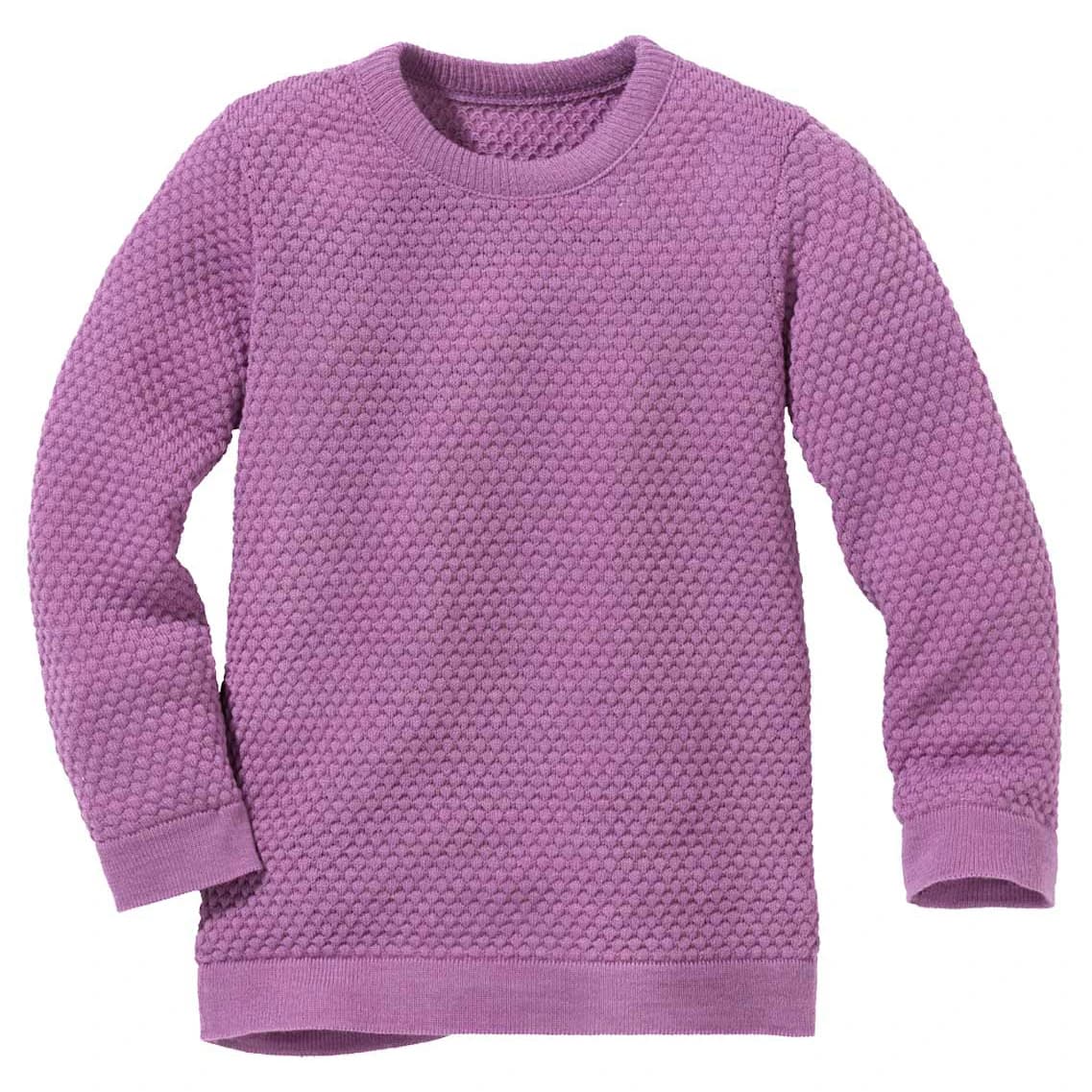 Детски вълнен пуловер disana Kid's Wabenstrick-Pullover Wool jumper - Flieder