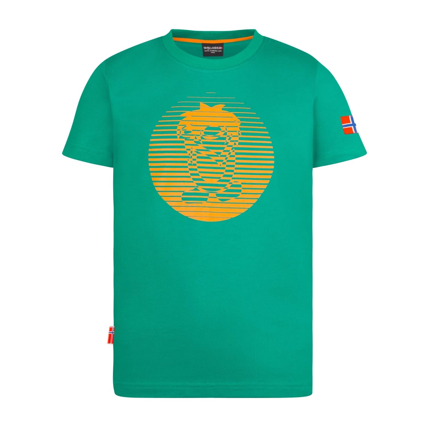 Детска тениска Trollkids Kid's Troll T Pro T-shirt - Sea Green / Sahara Sunset