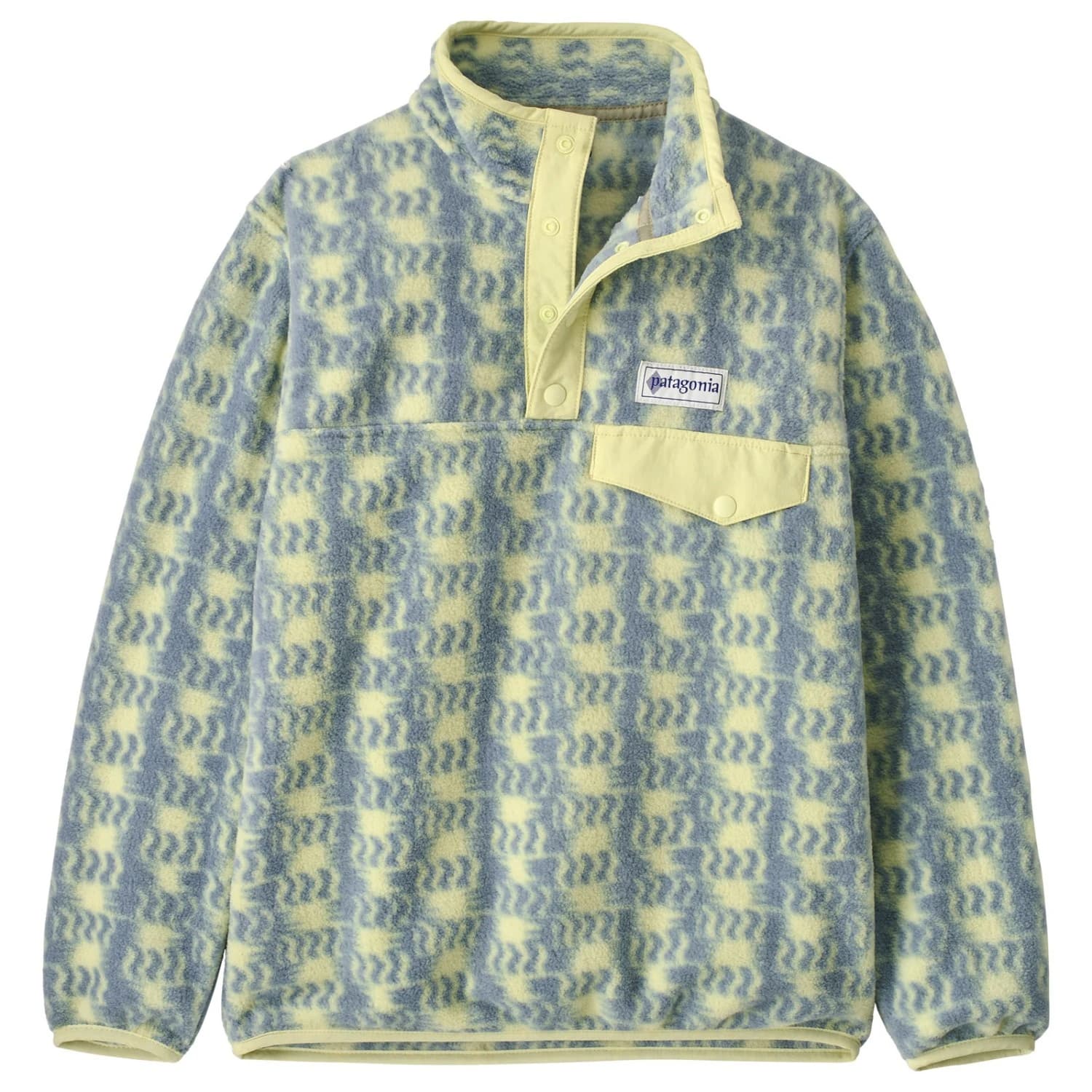 Поларен пуловер Patagonia Boy's Lightweight Synchilla Snap-T Pullover Fleece jumper - Hut Tripper Label: Sun Quilt Blue Sage