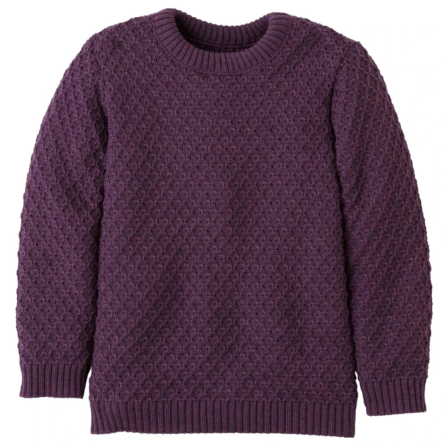Детски вълнен пуловер disana Kid's Aran-Pullover Wool jumper - Aubergine