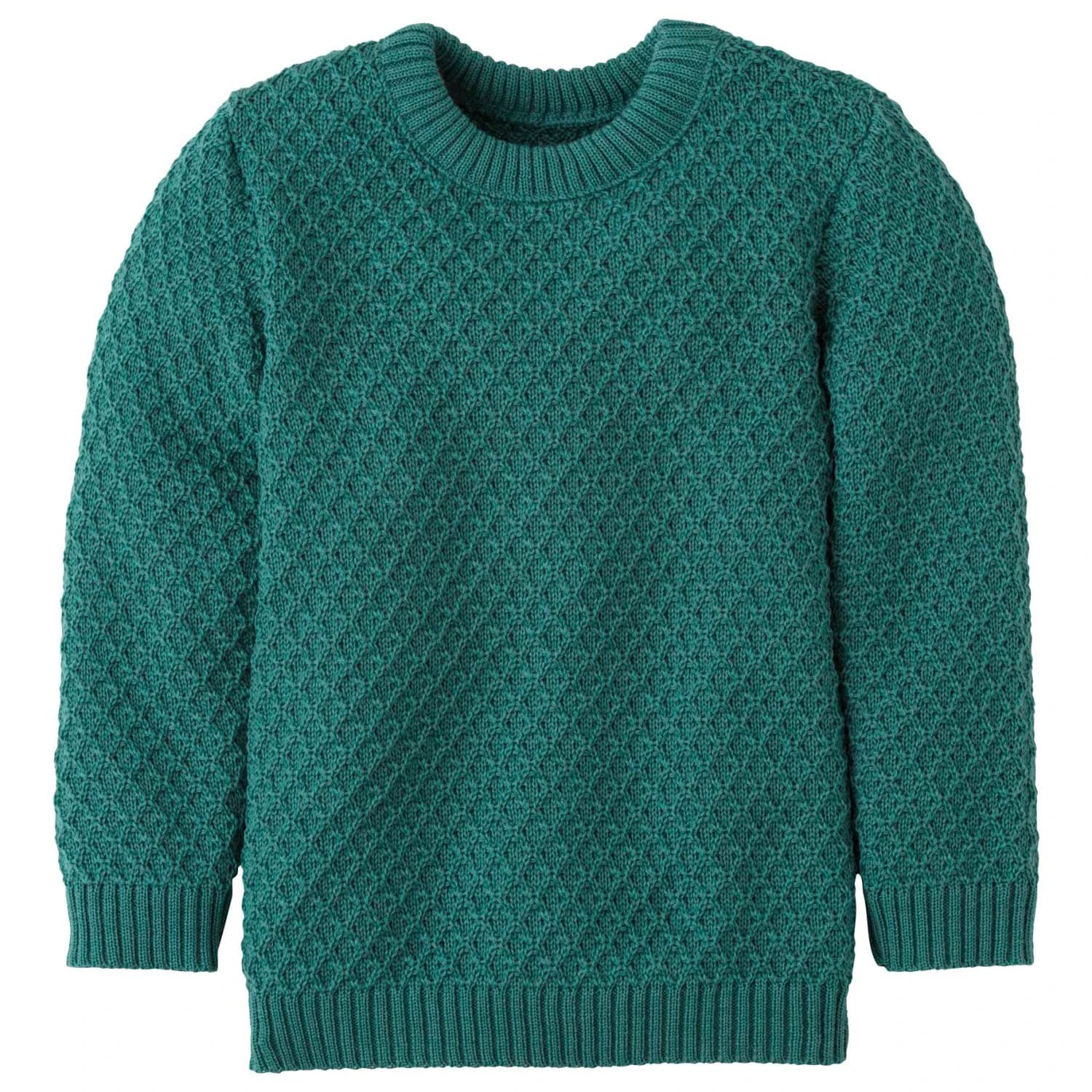 Детски вълнен пуловер disana Kid's Aran-Pullover Wool jumper - Eukalyptus