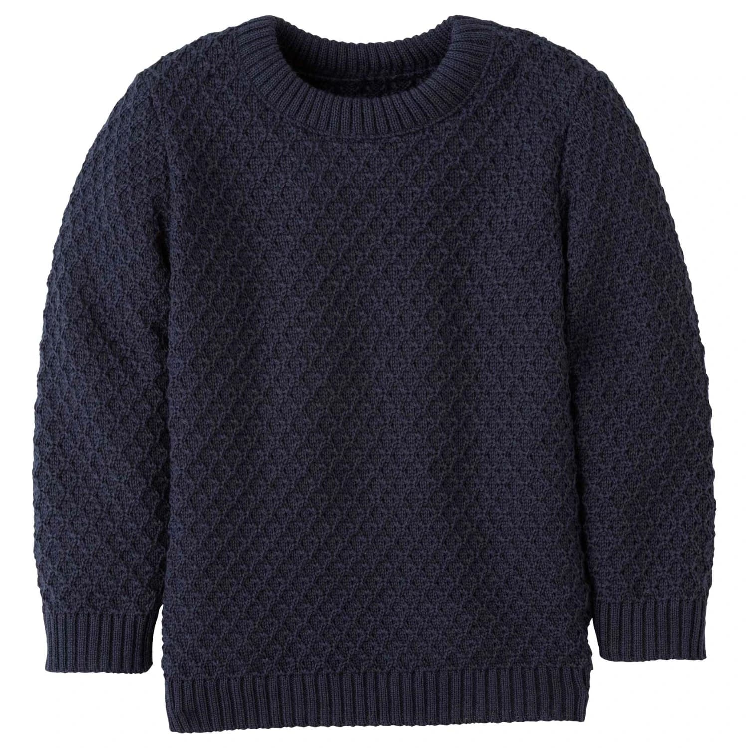 Детски вълнен пуловер disana Kid's Aran-Pullover Wool jumper - Indigo