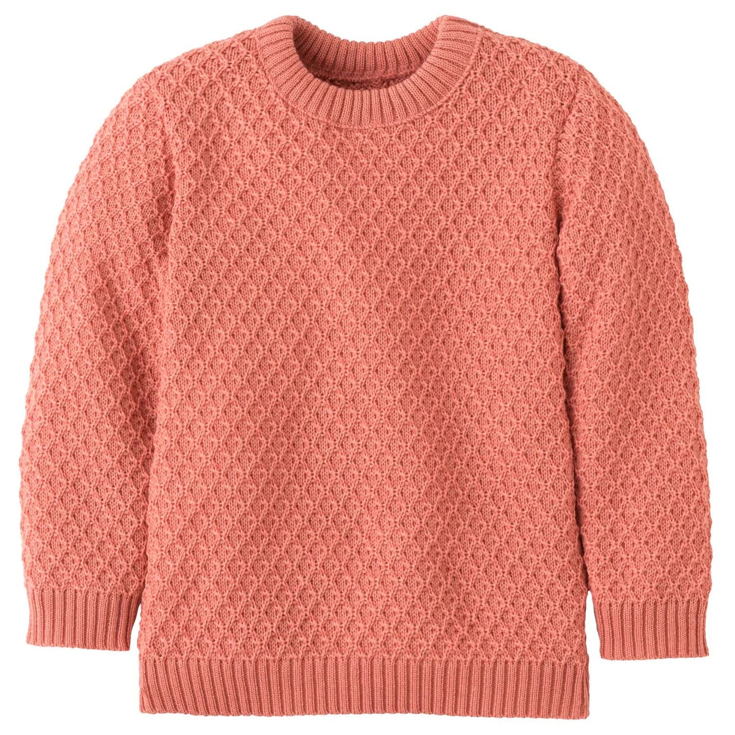 Детски вълнен пуловер disana Kid's Aran-Pullover Wool jumper - Softpink