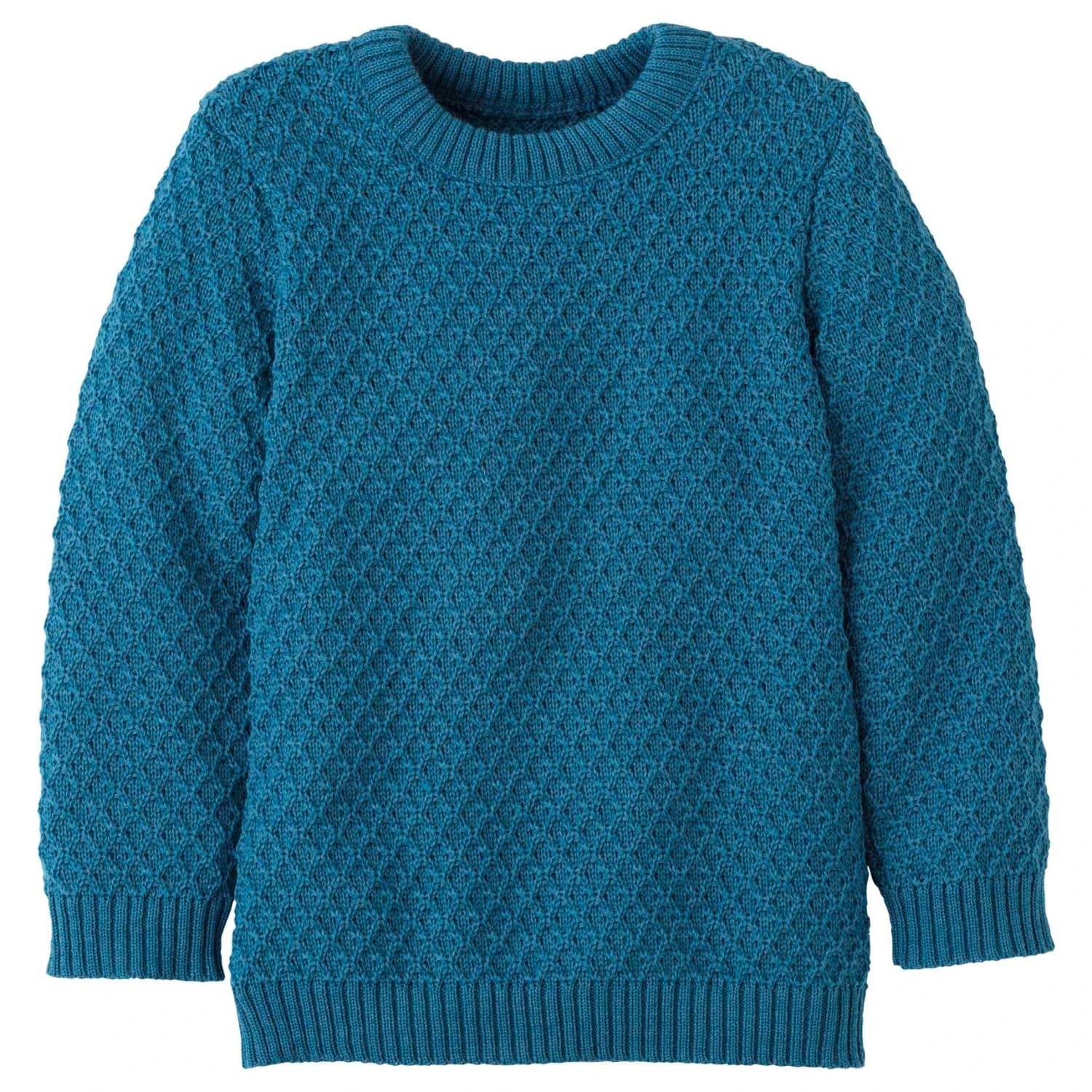 Детски вълнен пуловер disana Kid's Aran-Pullover Wool jumper - Taubenblau