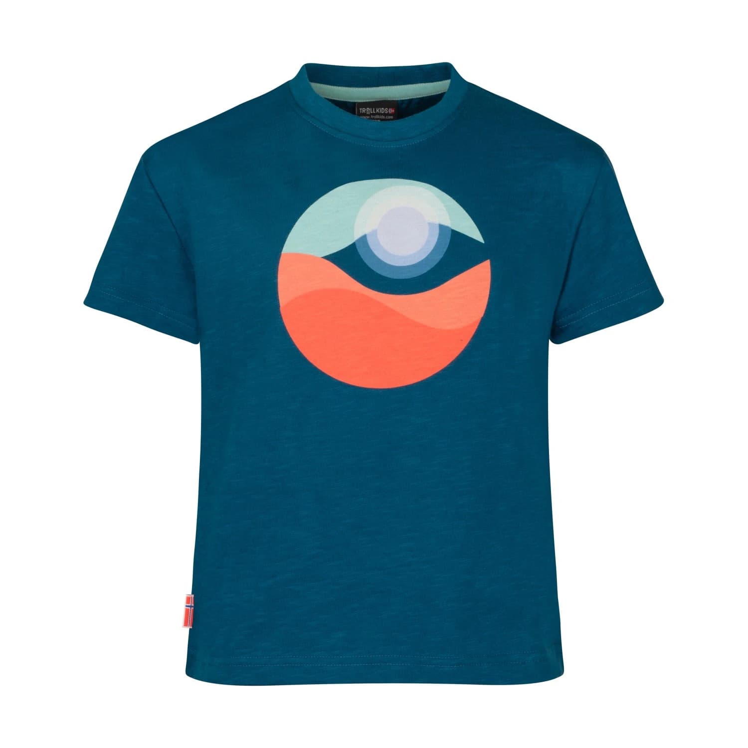 Детска тениска Trollkids Girl's Halsafjord T-Shirt - Madeira Blue