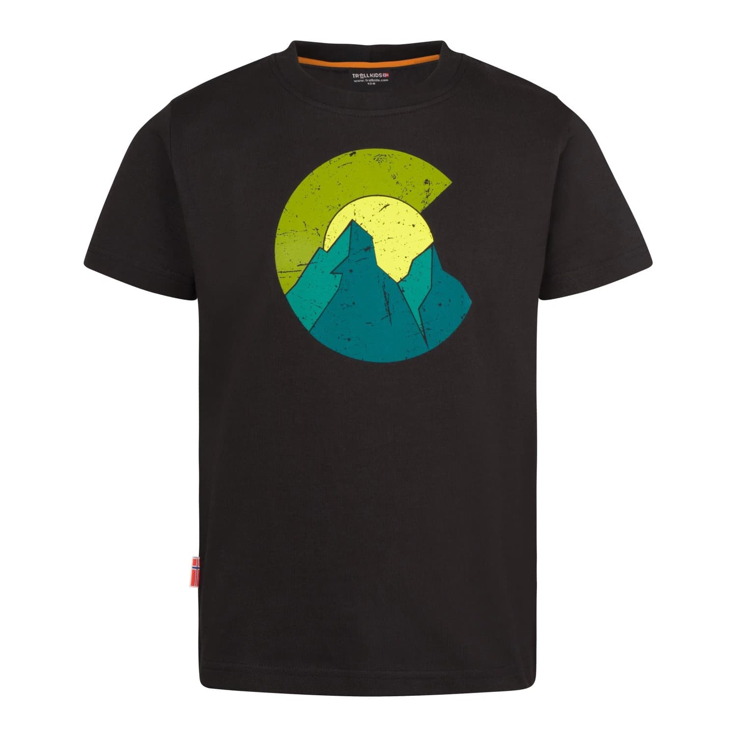 Детска тениска Trollkids Kid's Halsafjord T-Shirt - Black