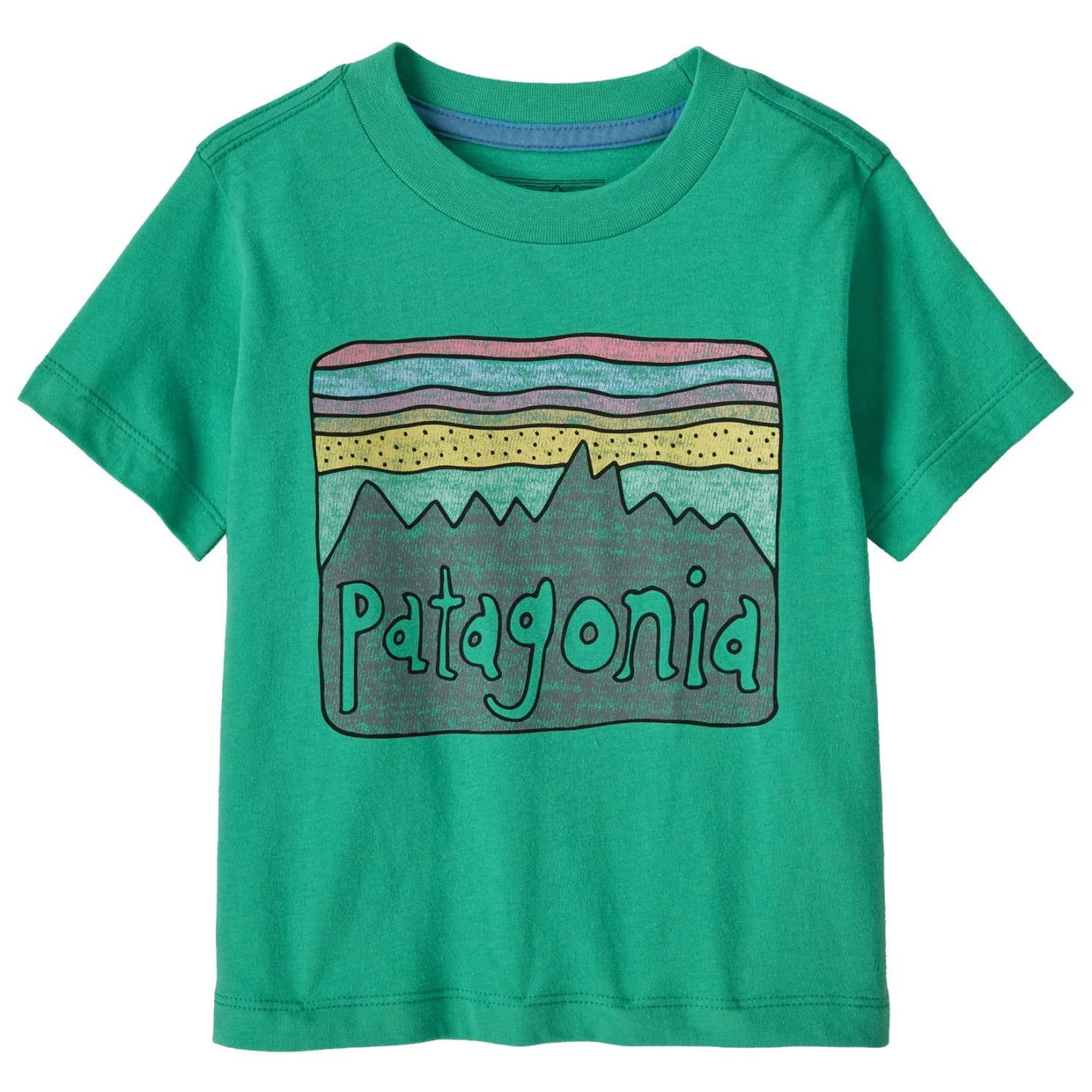 Тениска Patagonia Baby Fitz Roy Skies T-shirt - Aqua Stone
