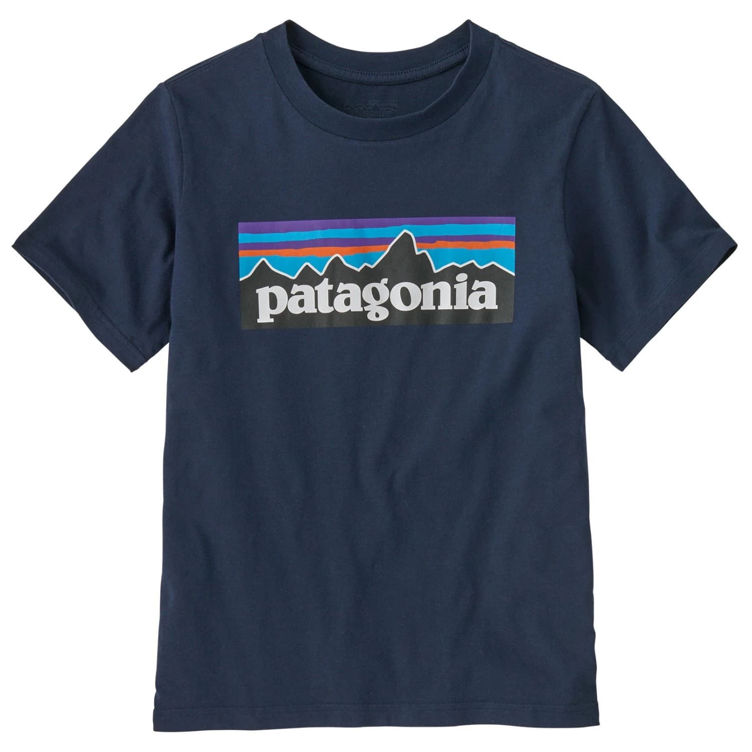 Детска тениска Patagonia Kid's P-6 Logo T-shirt - New Navy