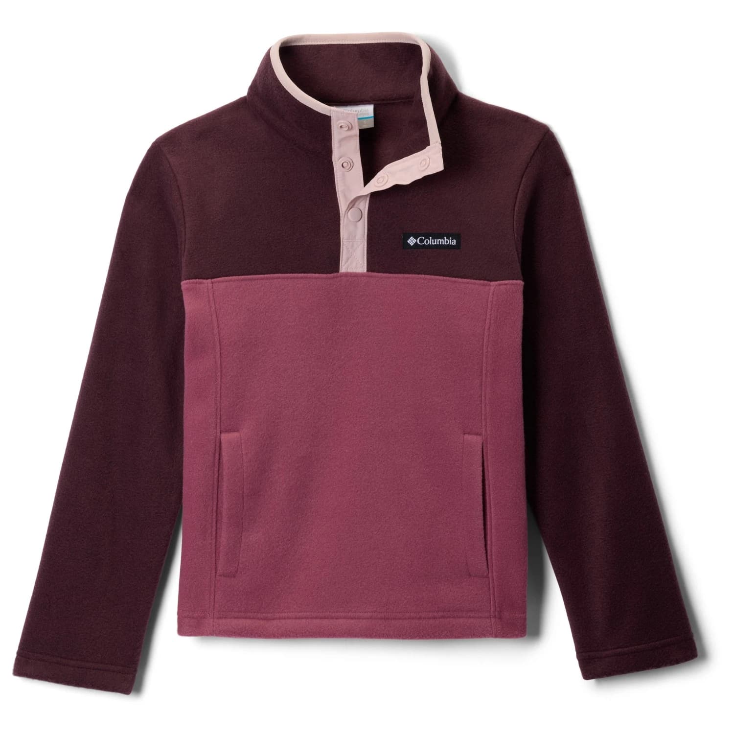 Детски поларен пуловер Columbia Kid's Steens Mtn II 1/4 Snap Fleece Pull-Over Fleece jumper - Antique Mauve / Moonvista / Mineral Pink